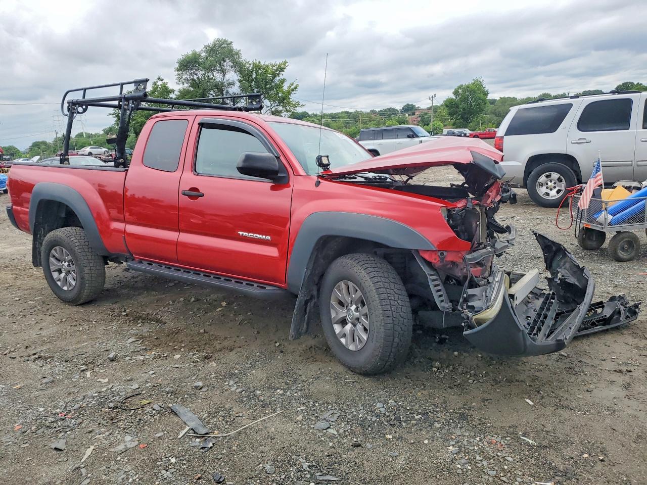 2013 Toyota Tacoma V6 Red vin: 5TFUU4EN6DX062436