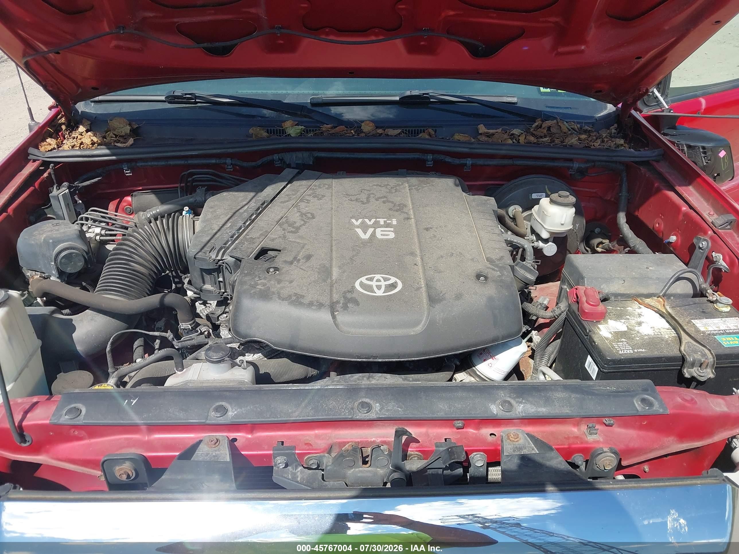 2013 Toyota Tacoma Base V6 Красный vin: 5TFUU4EN6DX079107