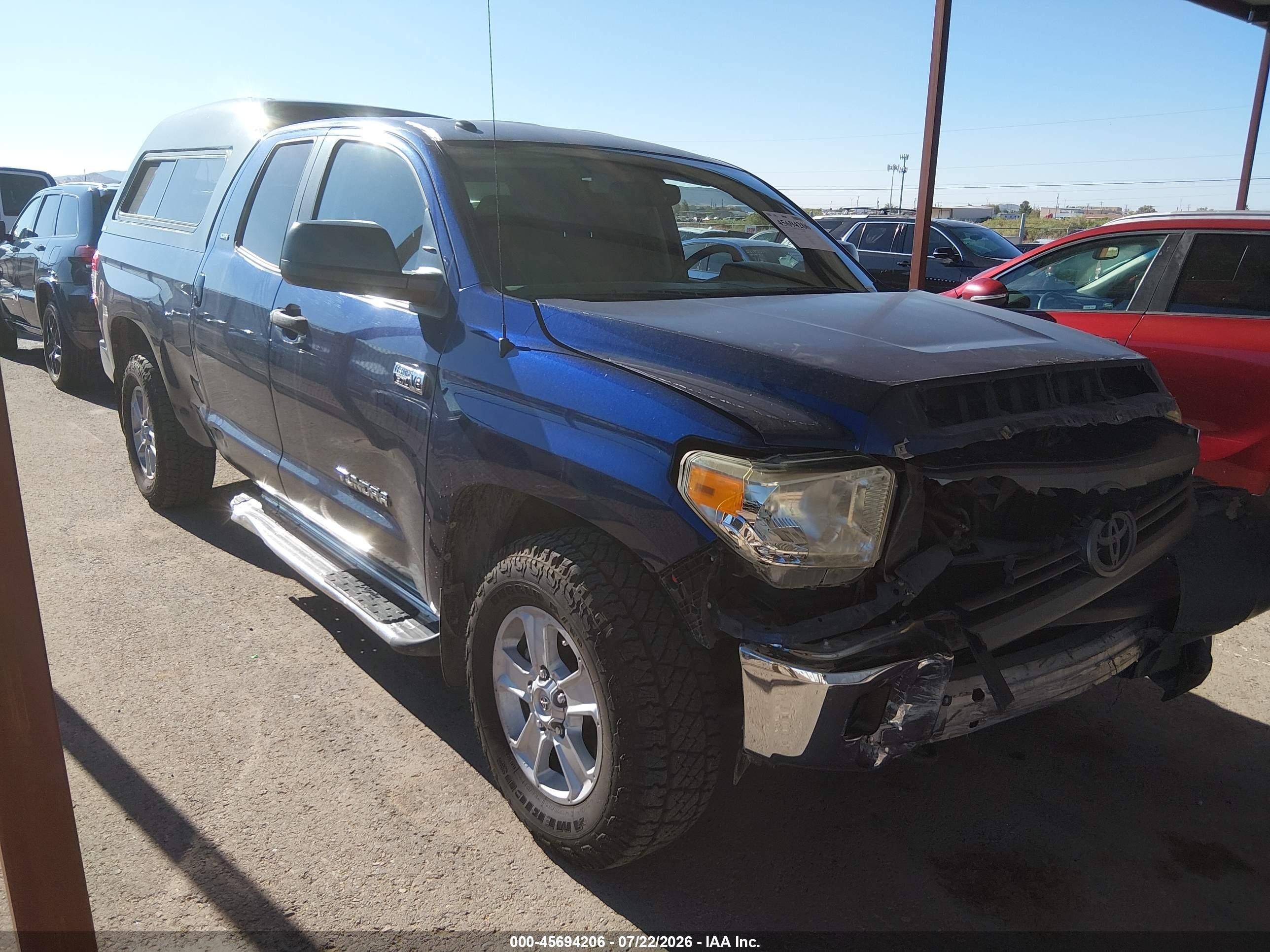 2014 Toyota Tundra Sr5 5.7l V8 Blue vin: 5TFUW5F10EX351700