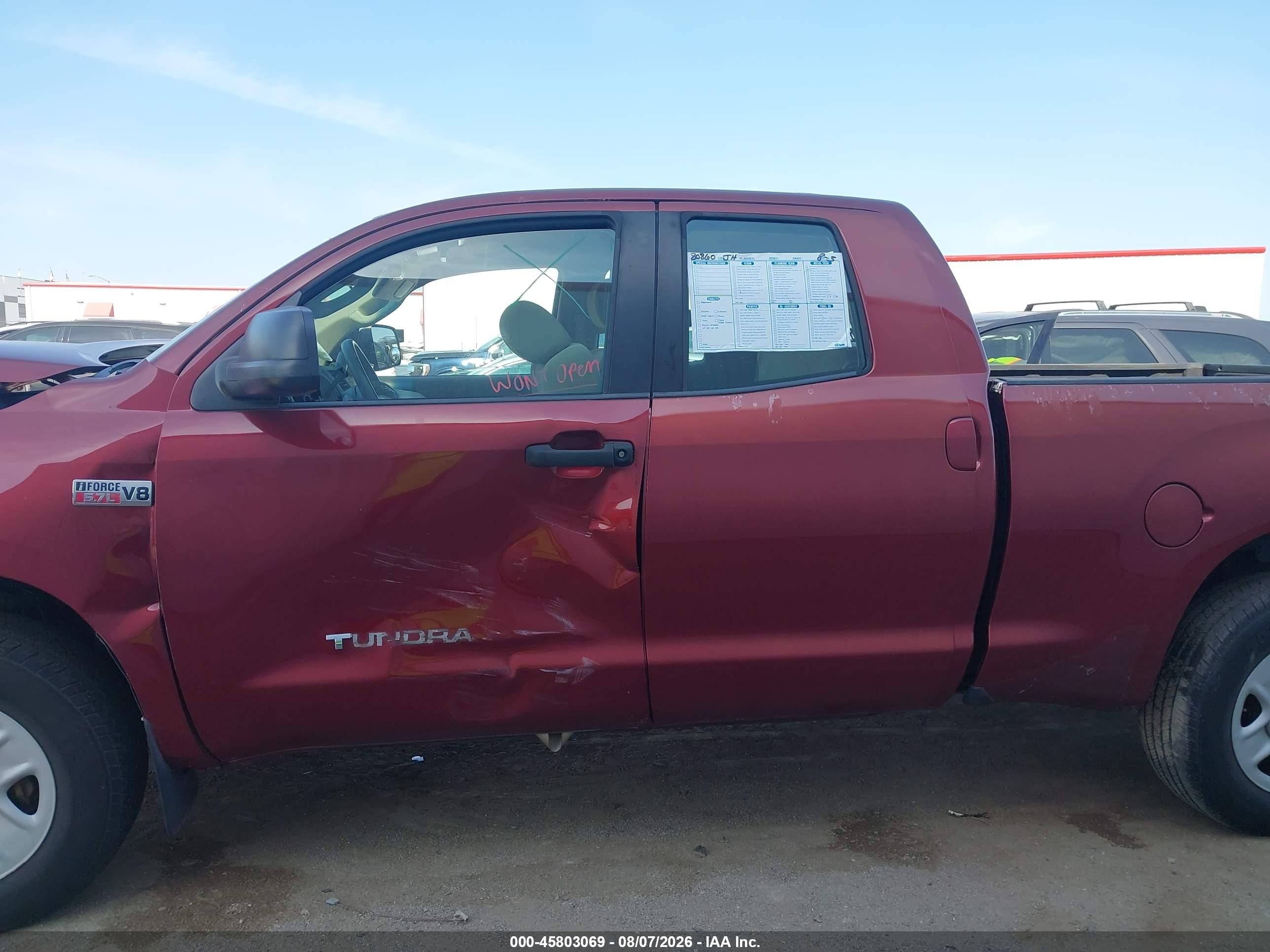 2010 Toyota Tundra Grade 5.7l V8 Красный vin: 5TFUW5F11AX117107
