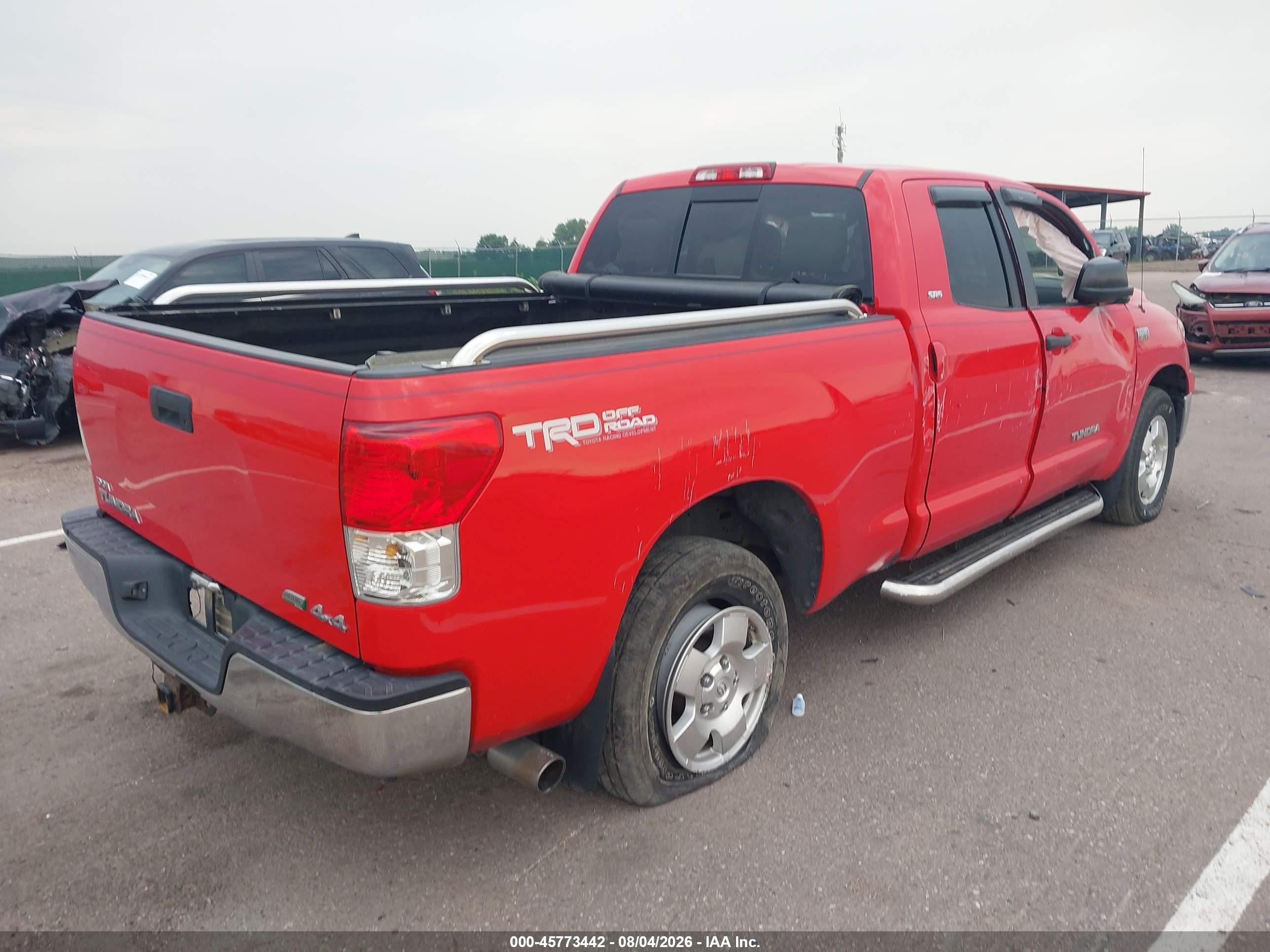 2010 Toyota Tundra Grade 5.7l V8 Red vin: 5TFUW5F13AX101717
