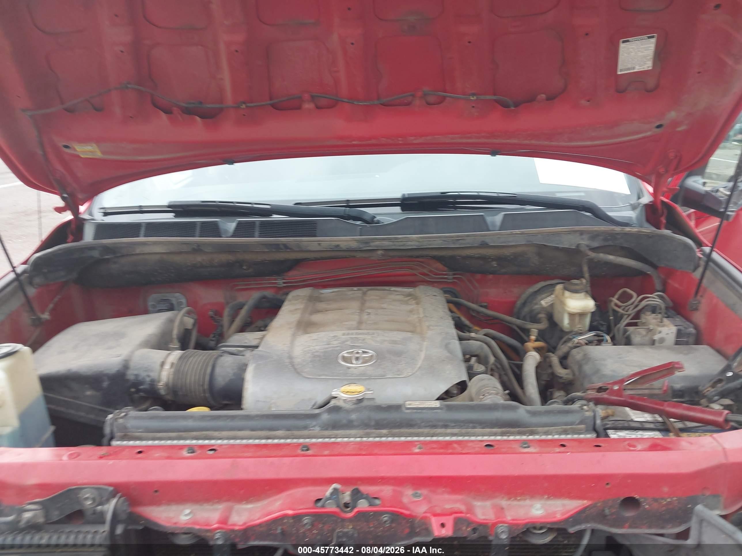 2010 Toyota Tundra Grade 5.7l V8 Red vin: 5TFUW5F13AX101717