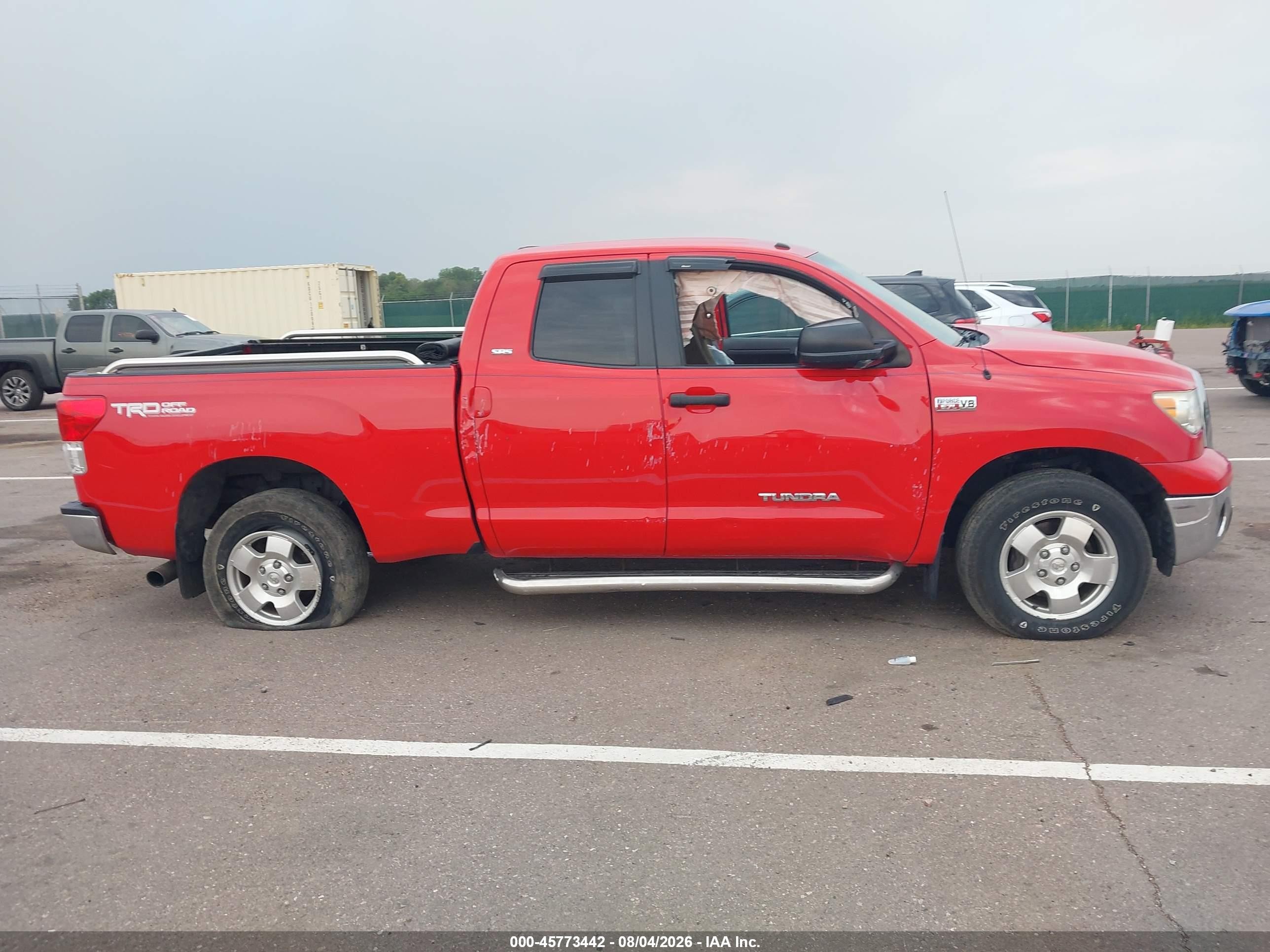 2010 Toyota Tundra Grade 5.7l V8 Red vin: 5TFUW5F13AX101717