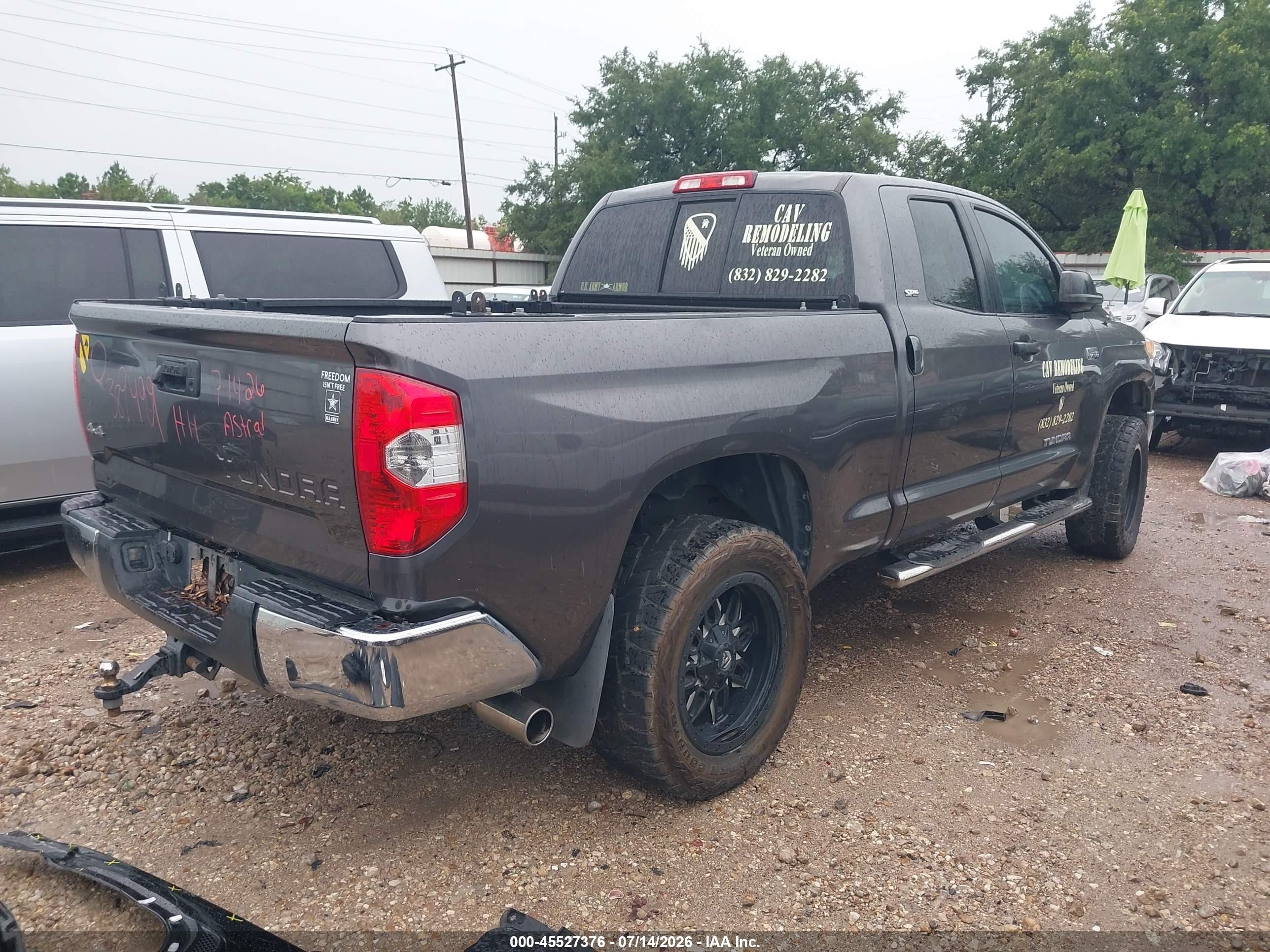 2014 Toyota Tundra Sr5 5.7l V8 Gray vin: 5TFUW5F13EX389499