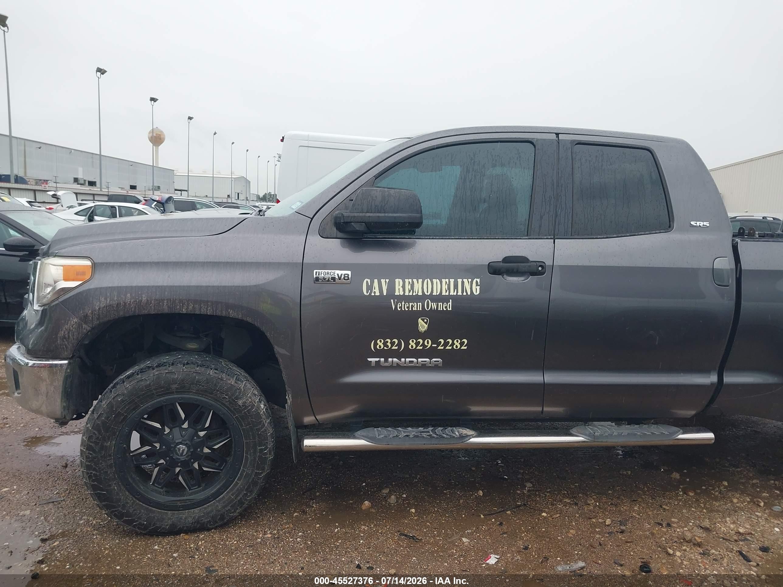 2014 Toyota Tundra Sr5 5.7l V8 Gray vin: 5TFUW5F13EX389499