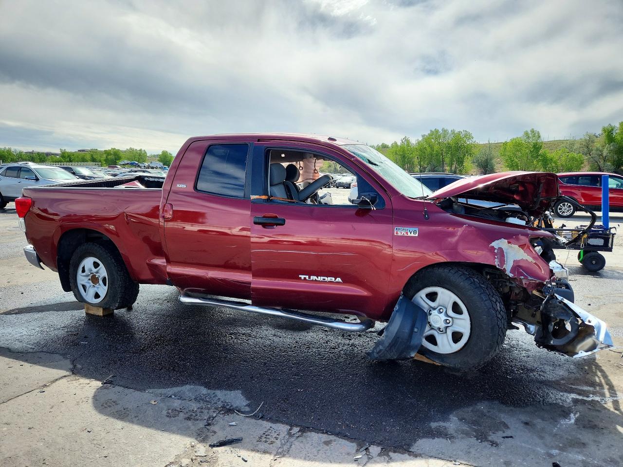 2010 Toyota Tundra Double Cab Sr5 Maroon vin: 5TFUW5F16AX118219