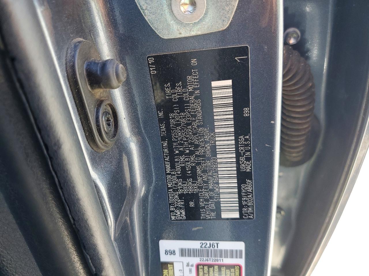 2010 Toyota Tundra Double Cab Sr5 Синий vin: 5TFUW5F16AX128233