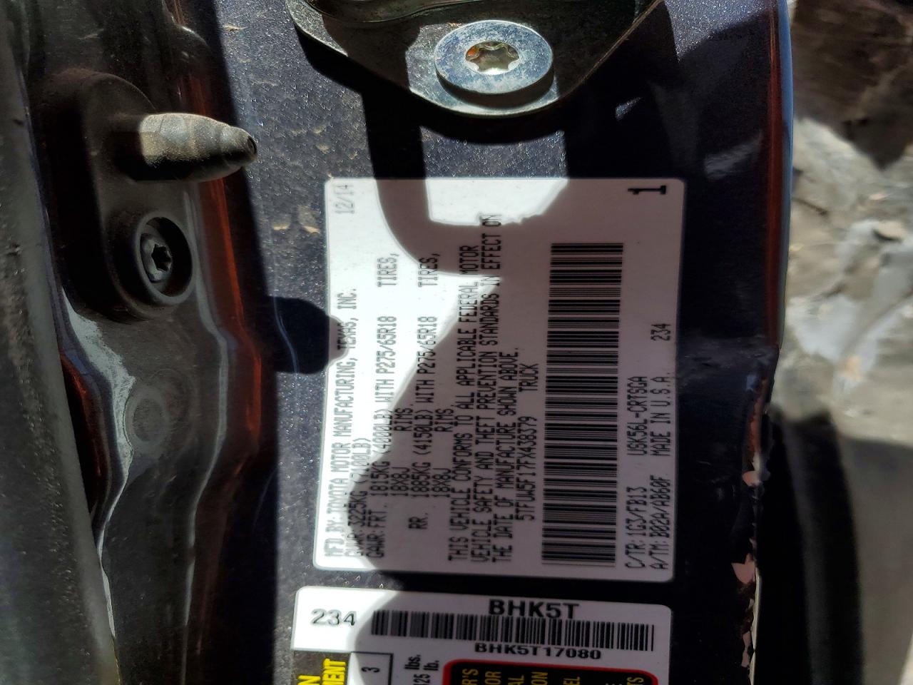 2015 Toyota Tundra Sr5 Gray vin: 5TFUW5F17FX438379