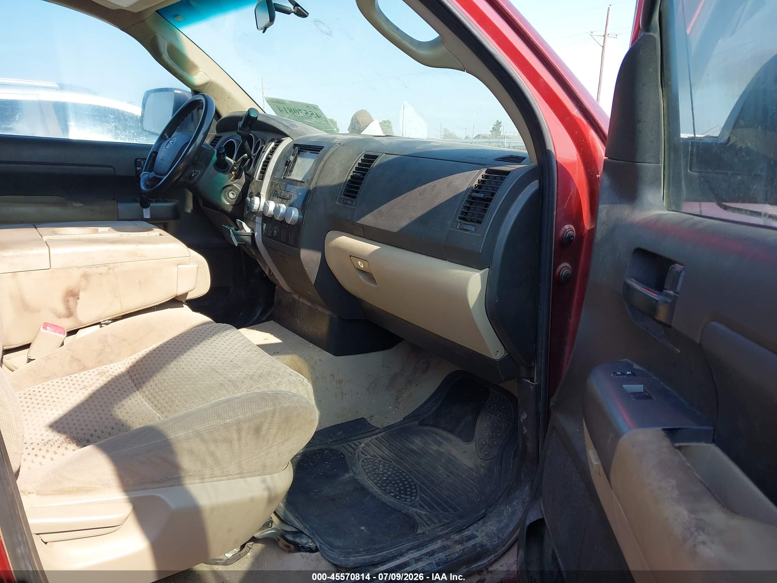 2010 Toyota Tundra Grade 5.7l V8 Red vin: 5TFUW5F19AX112625