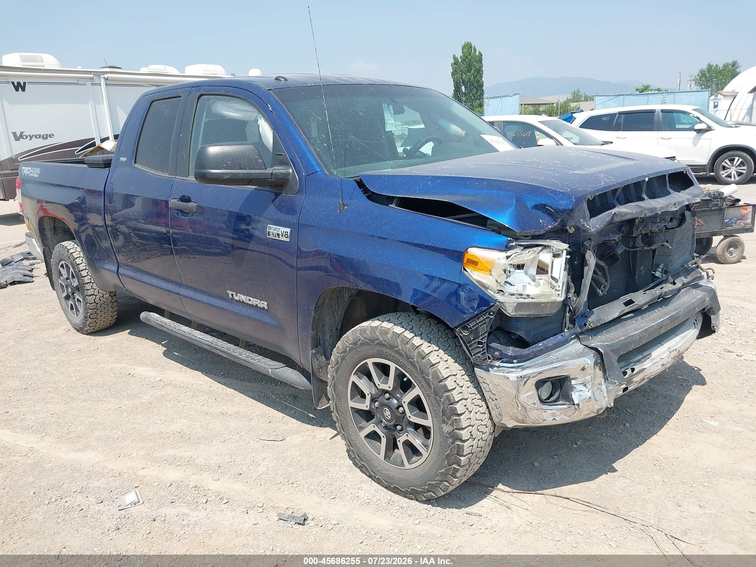 2014 Toyota Tundra Double Cab Sr/double Cab Sr5 Blue vin: 5TFUW5F19EX351467