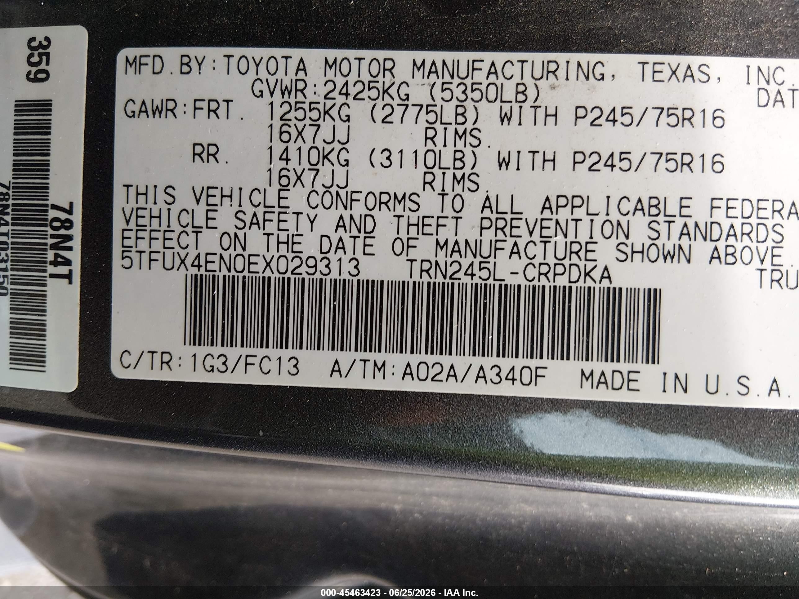 2014 Toyota Tacoma   Gray vin: 5TFUX4EN0EX029313