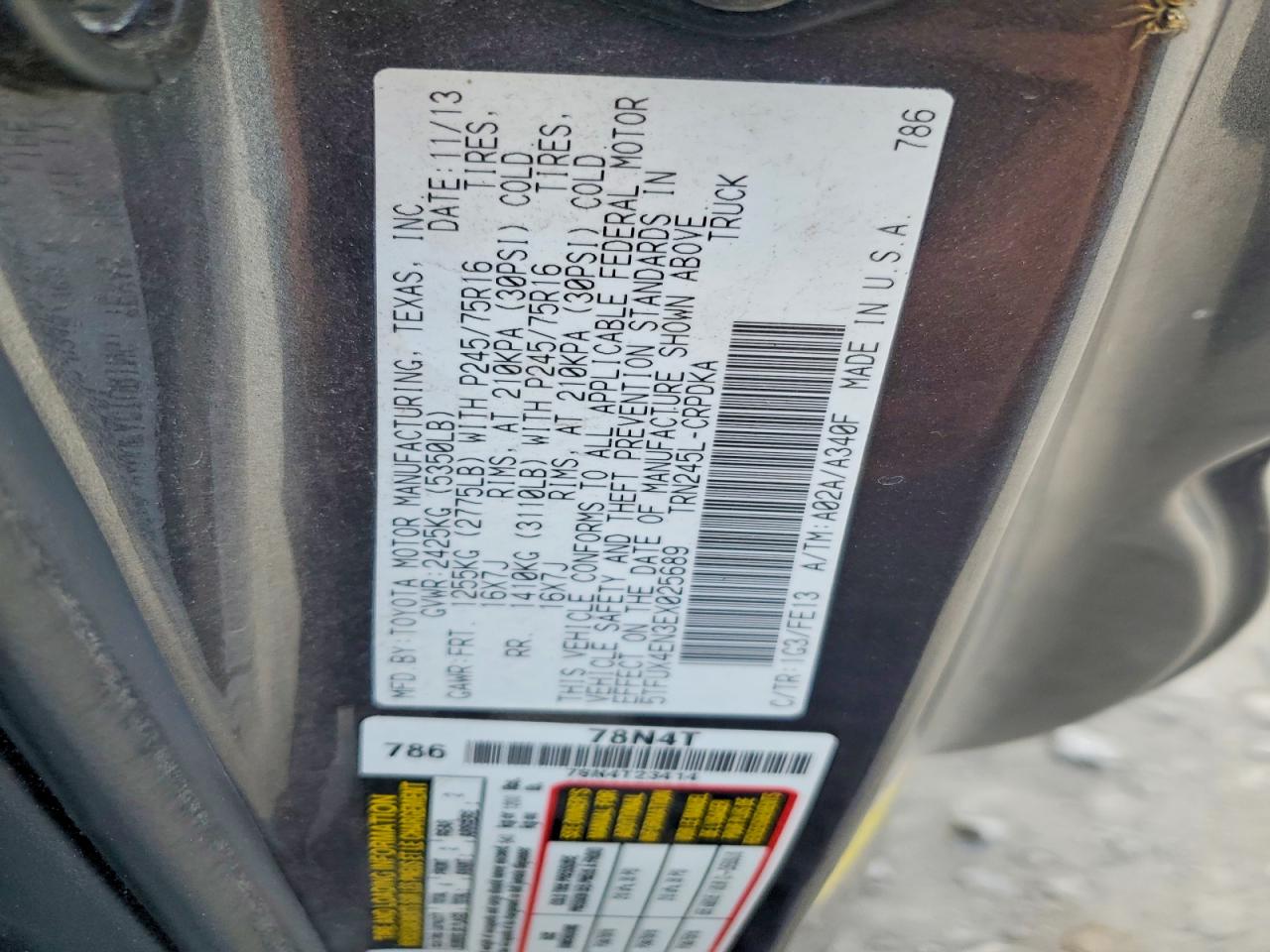 2014 Toyota Tacoma Access Cab Gray vin: 5TFUX4EN3EX025689