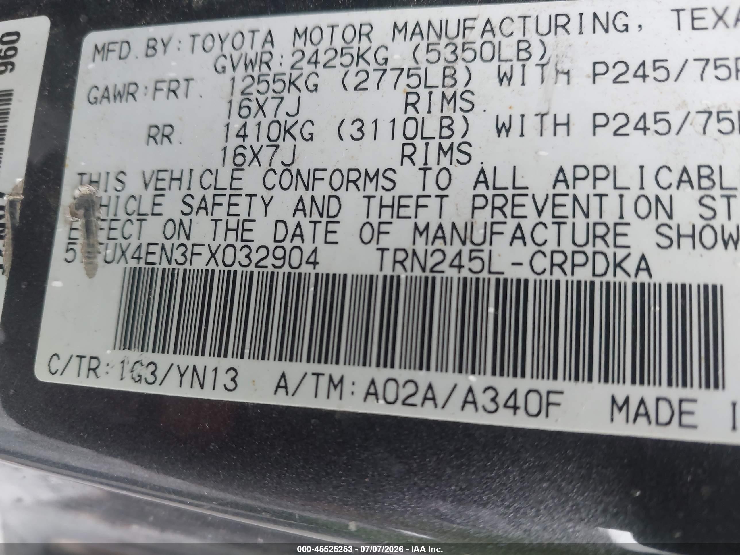 2015 Toyota Tacoma   Gray vin: 5TFUX4EN3FX032904