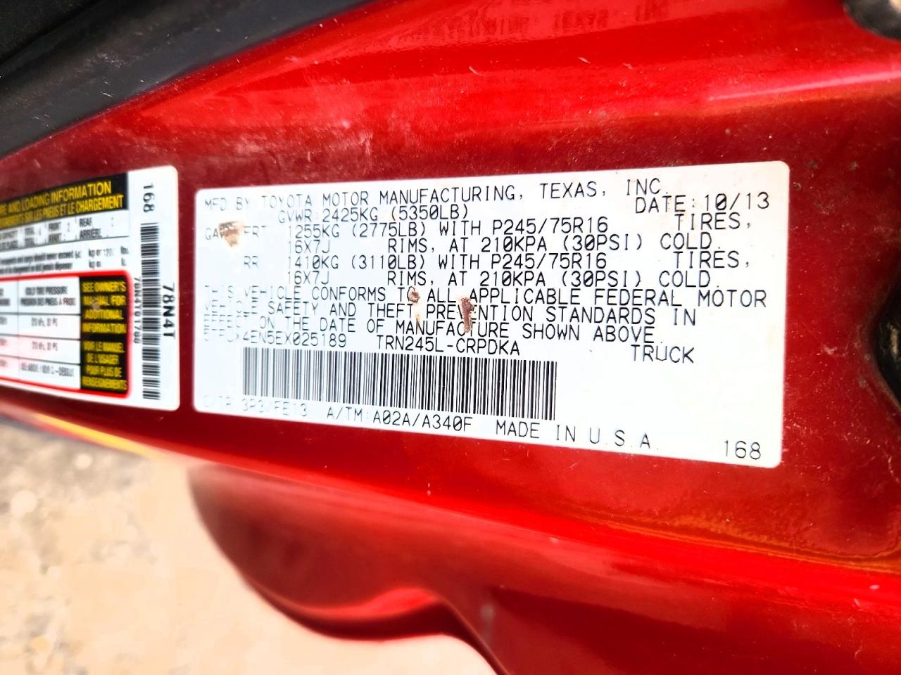 2014 Toyota Tacoma Base Red vin: 5TFUX4EN5EX025189