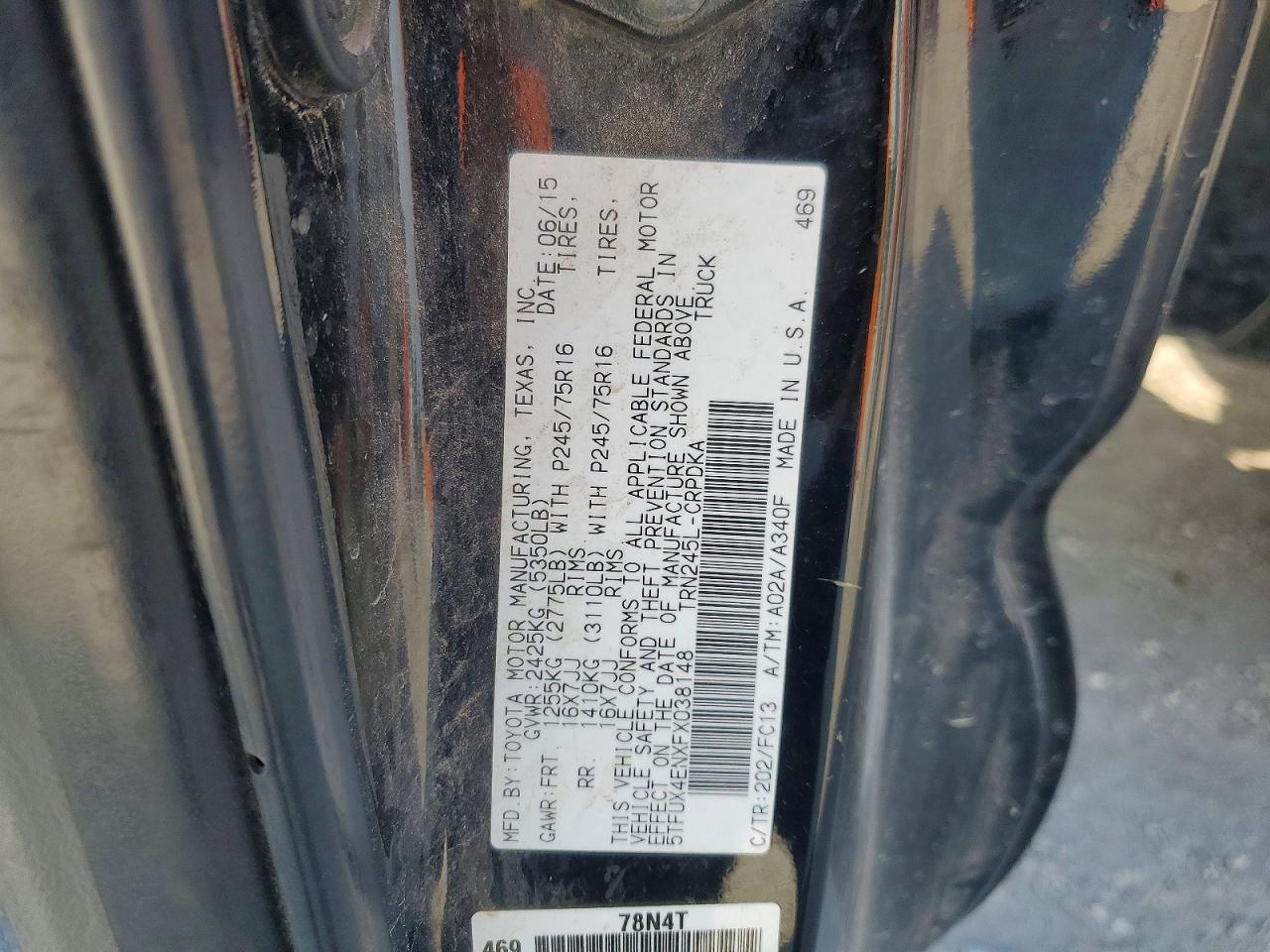 2015 Toyota Tacoma Black vin: 5TFUX4ENXFX038148
