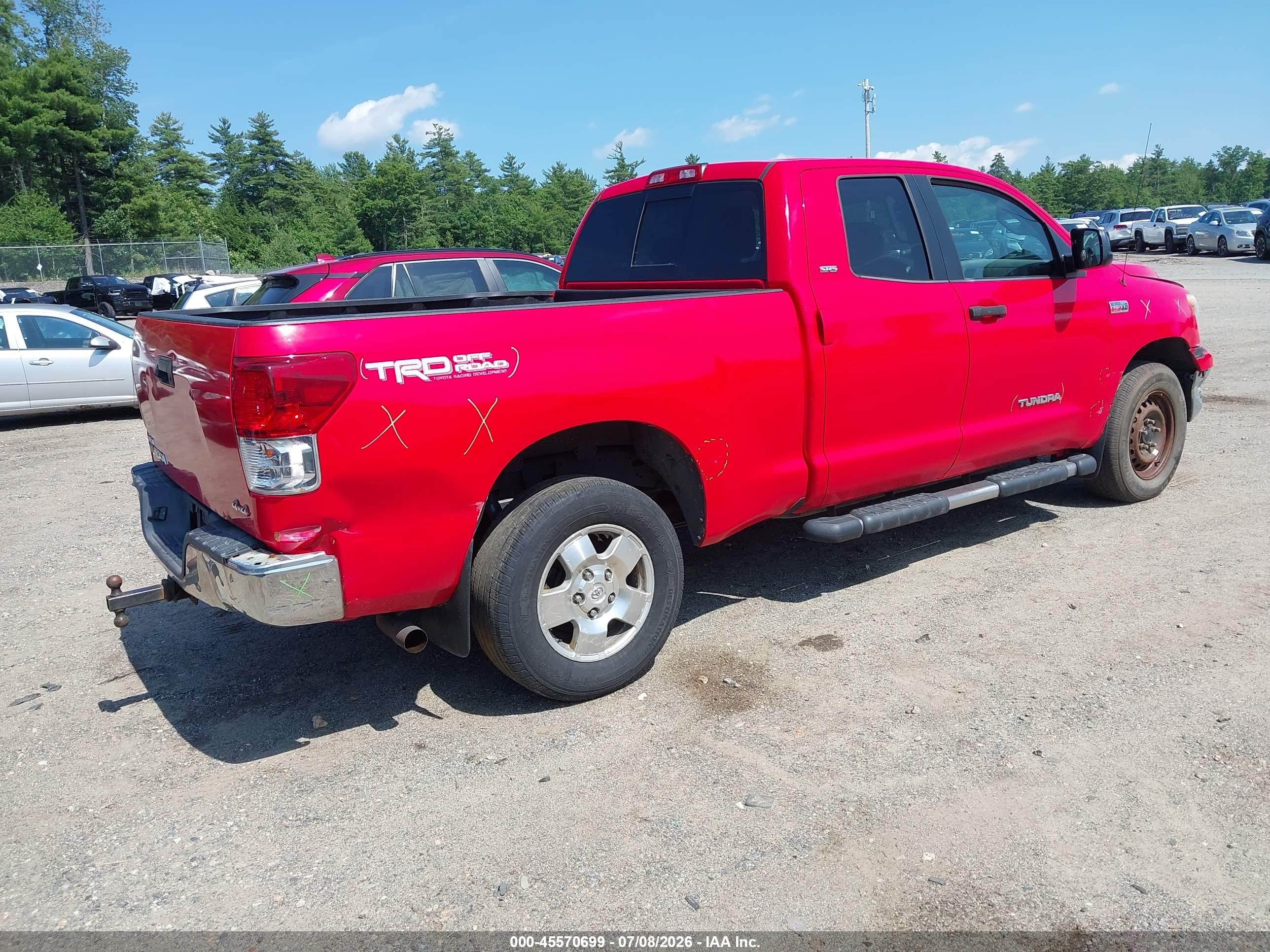 2013 Toyota Tundra Grade 5.7l V8 Red vin: 5TFUY5F10DX302800