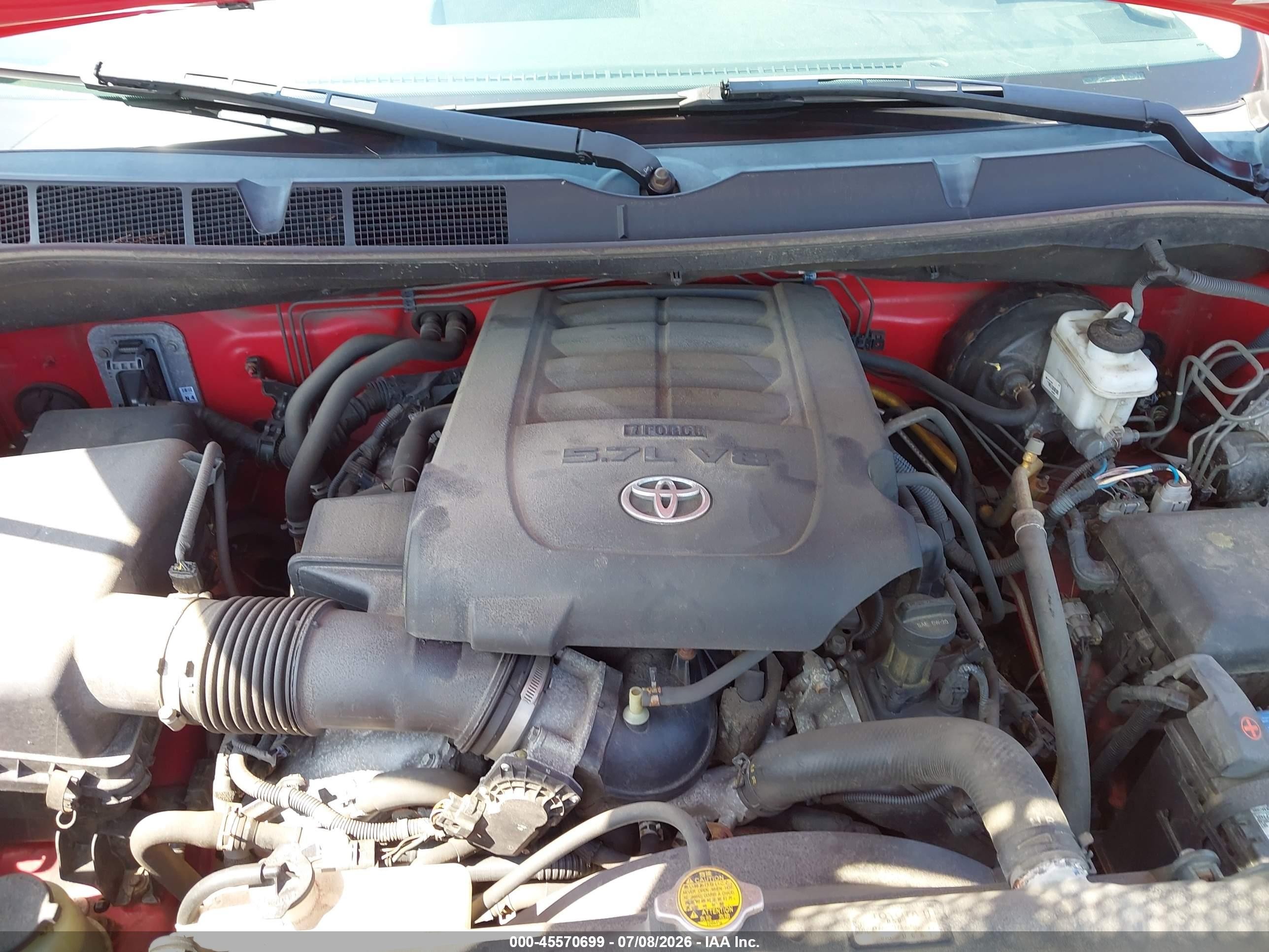 2013 Toyota Tundra Grade 5.7l V8 Red vin: 5TFUY5F10DX302800