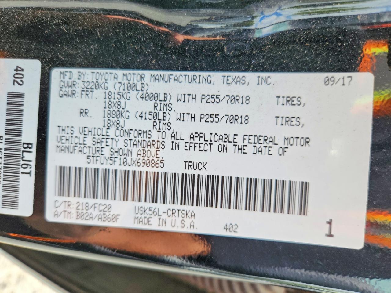 2018 Toyota Tundra Sr5 Gray vin: 5TFUY5F10JX690865