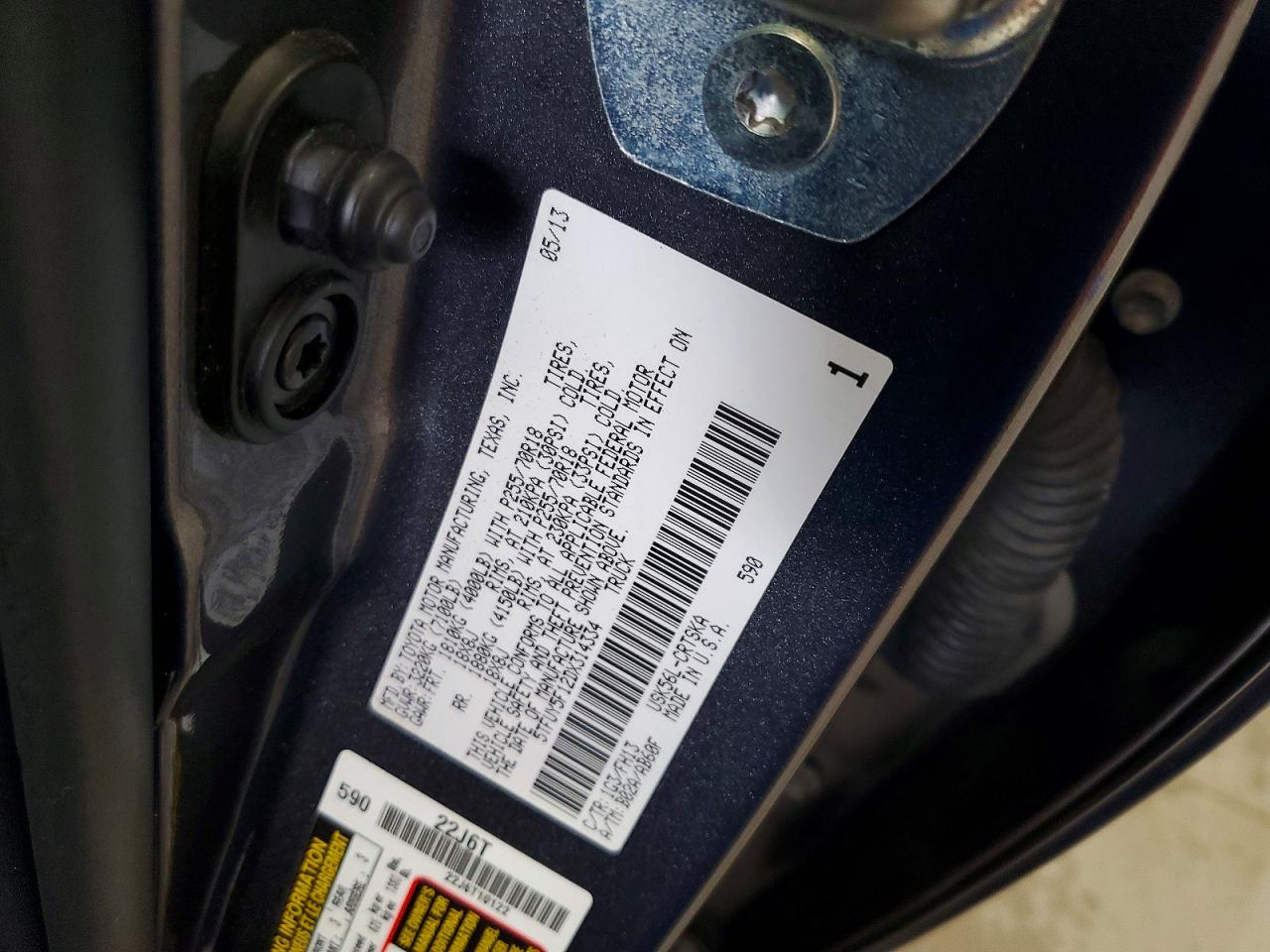 2013 Toyota Tundra Double Cab Sr5 Charcoal vin: 5TFUY5F12DX314334