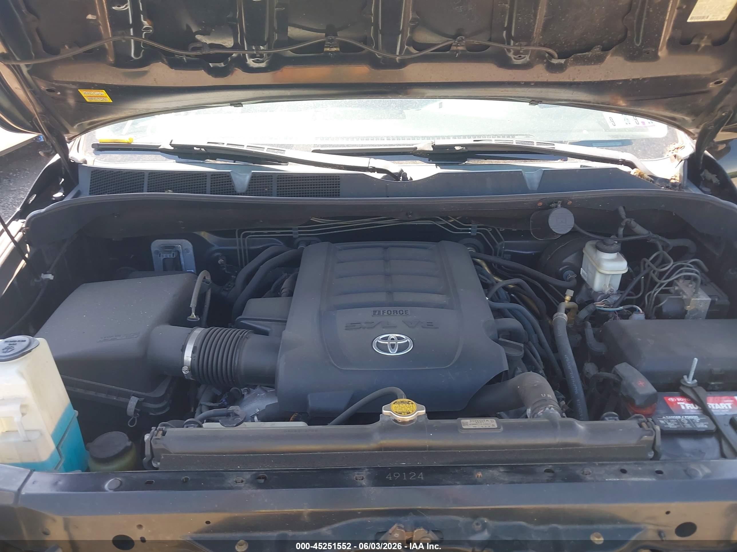 2012 Toyota Tundra Grade 5.7l V8 Black vin: 5TFUY5F13CX247256