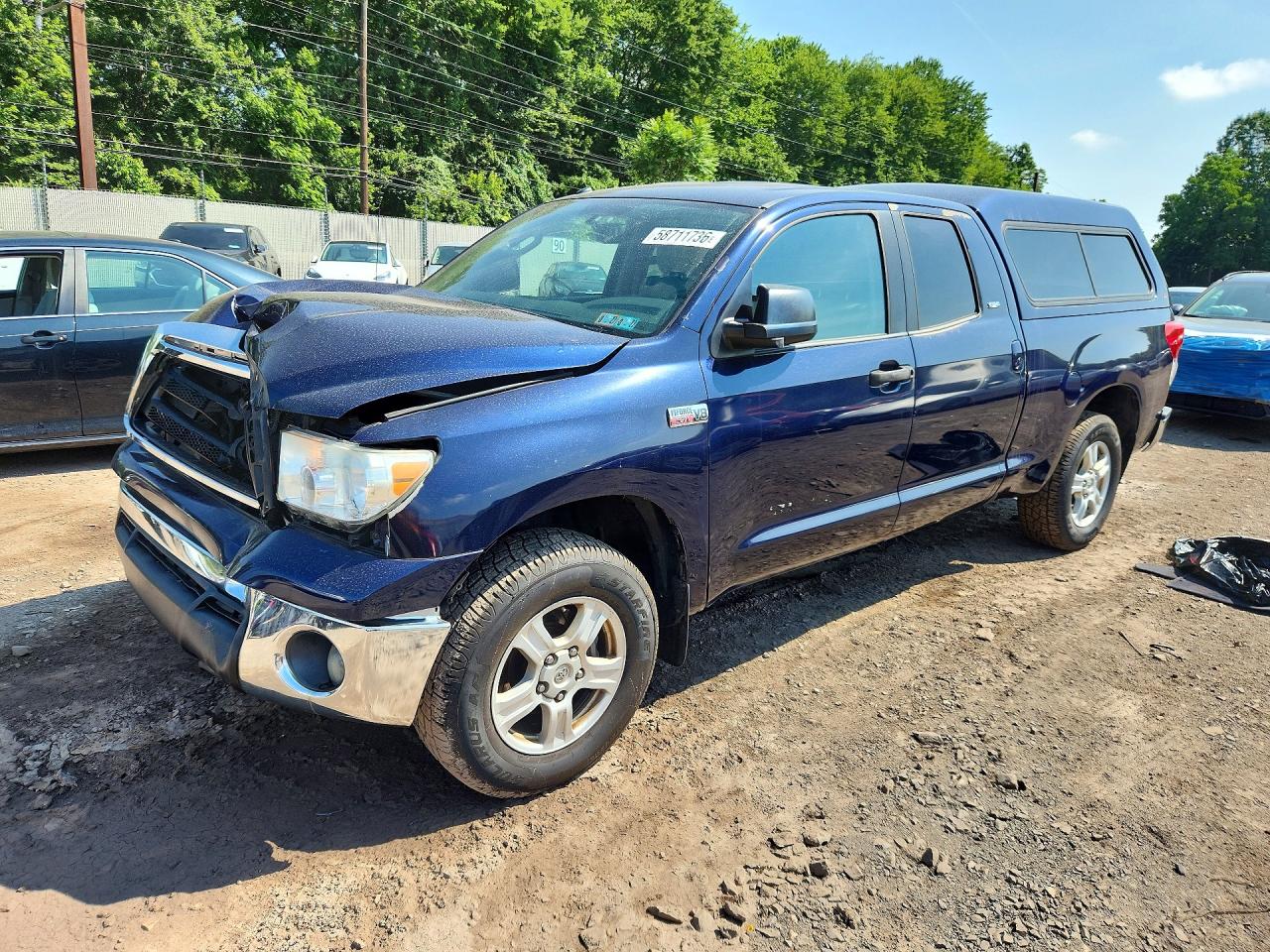 2013 Toyota Tundra Double Cab Sr5 Blue vin: 5TFUY5F14DX278050