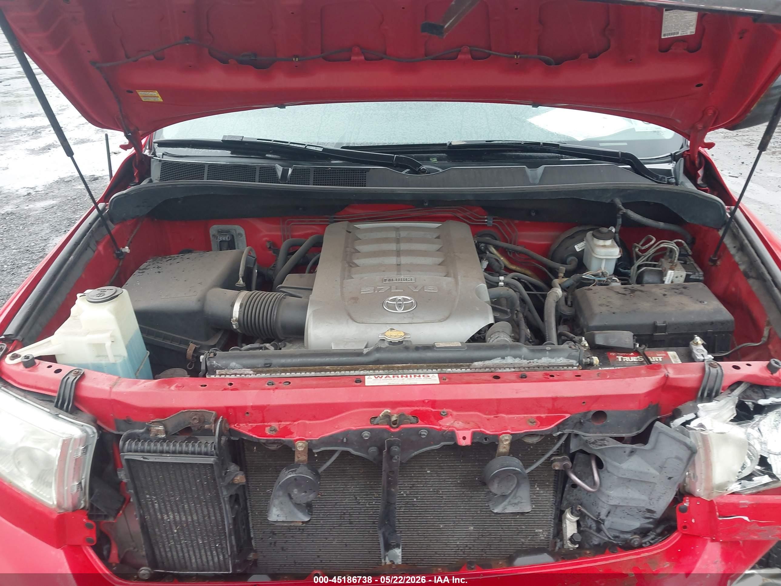 2010 Toyota Tundra Grade 5.7l V8 Red vin: 5TFUY5F15AX099673