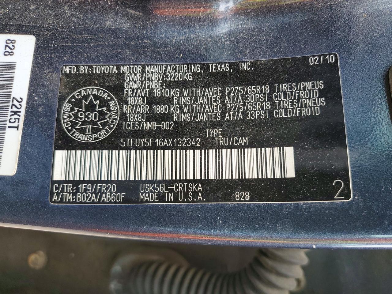 2010 Toyota Tundra Gray vin: 5TFUY5F16AX132342