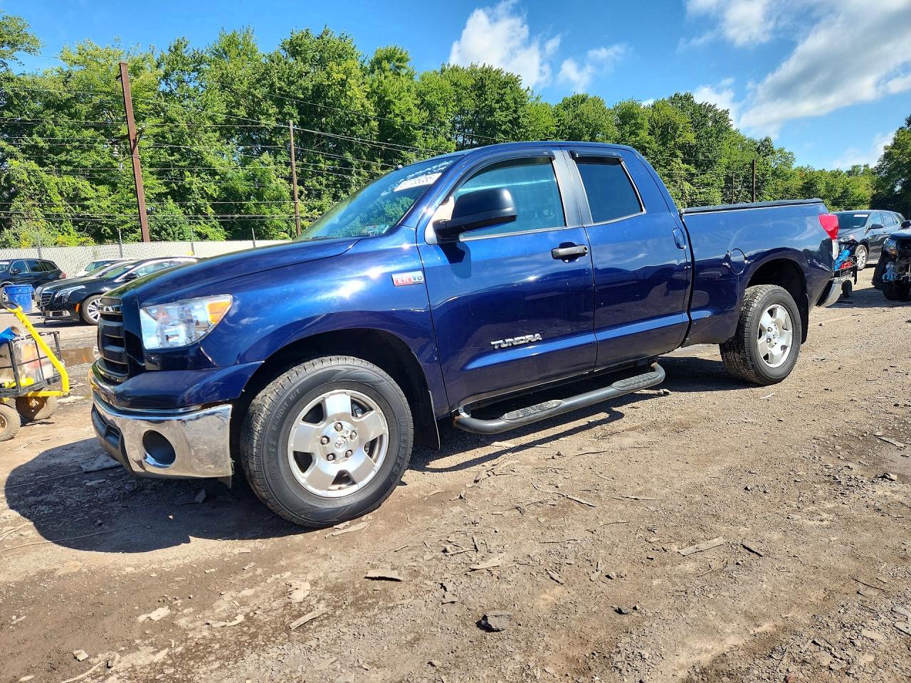 2010 Toyota Tundra Double Cab Sr5 Blue vin: 5TFUY5F17AX113458