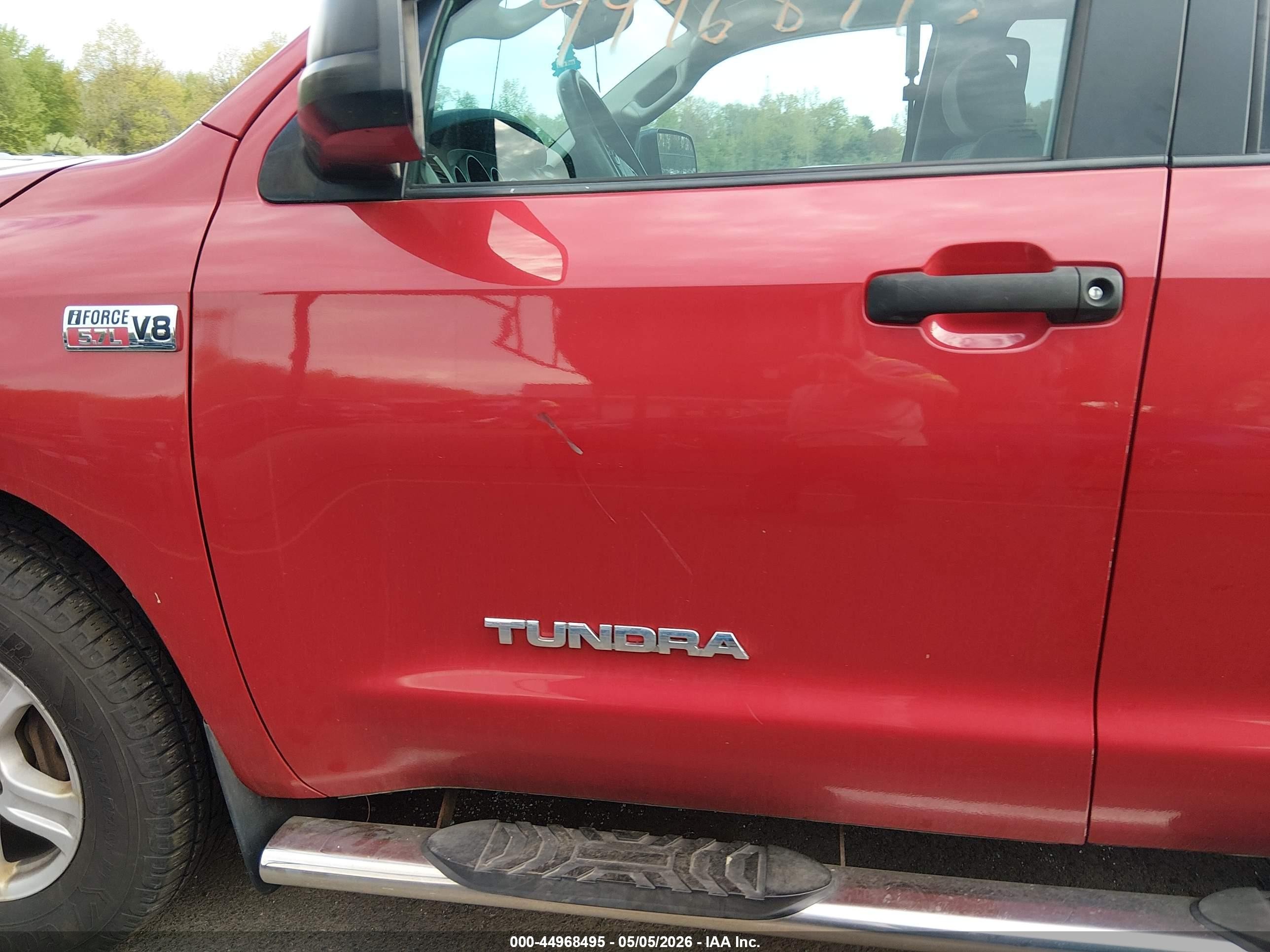 2012 Toyota Tundra Grade 5.7l V8 Red vin: 5TFUY5F18CX259774