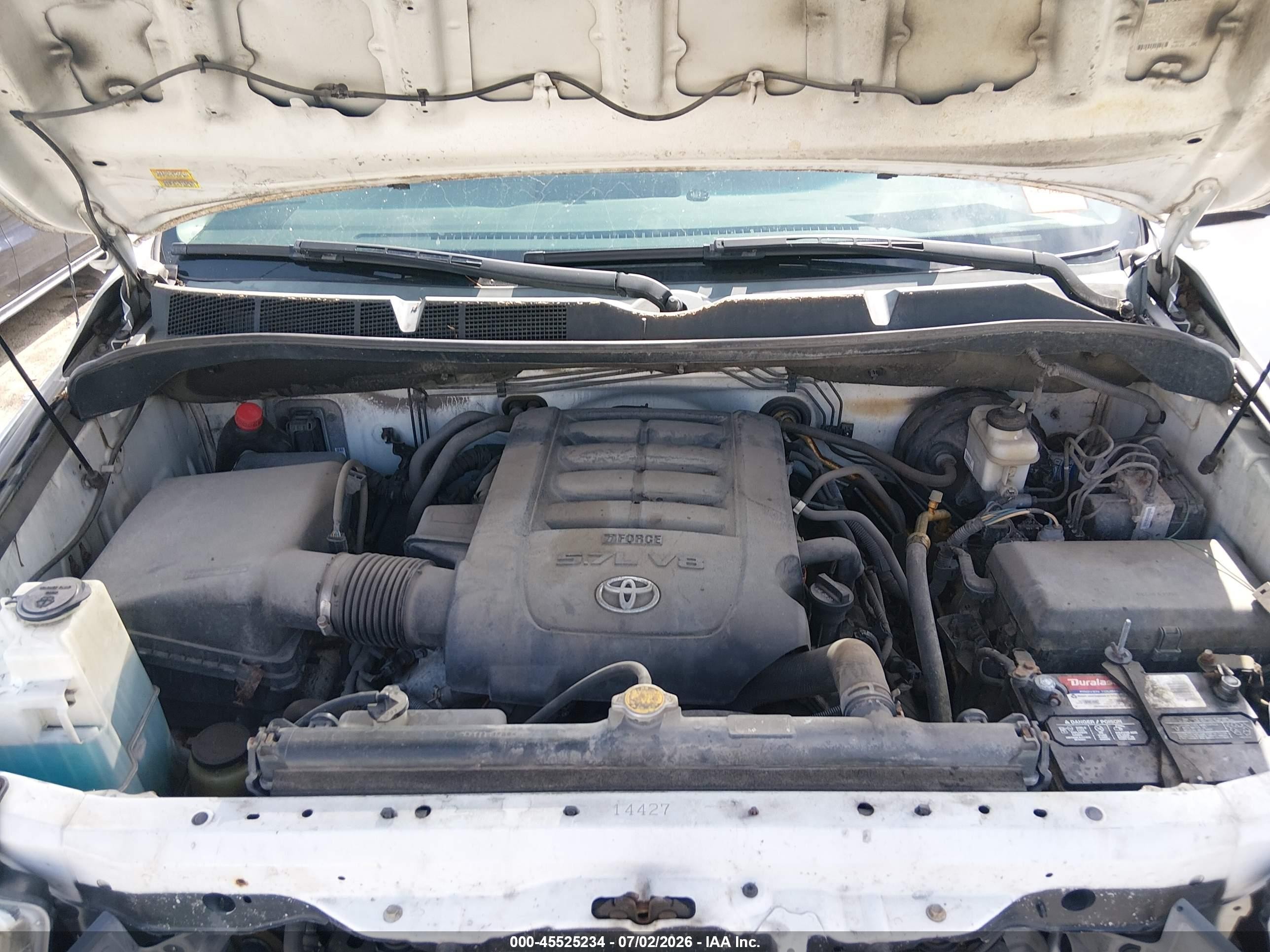 2012 Toyota Tundra Grade 5.7l V8 White vin: 5TFUY5F18CX265560
