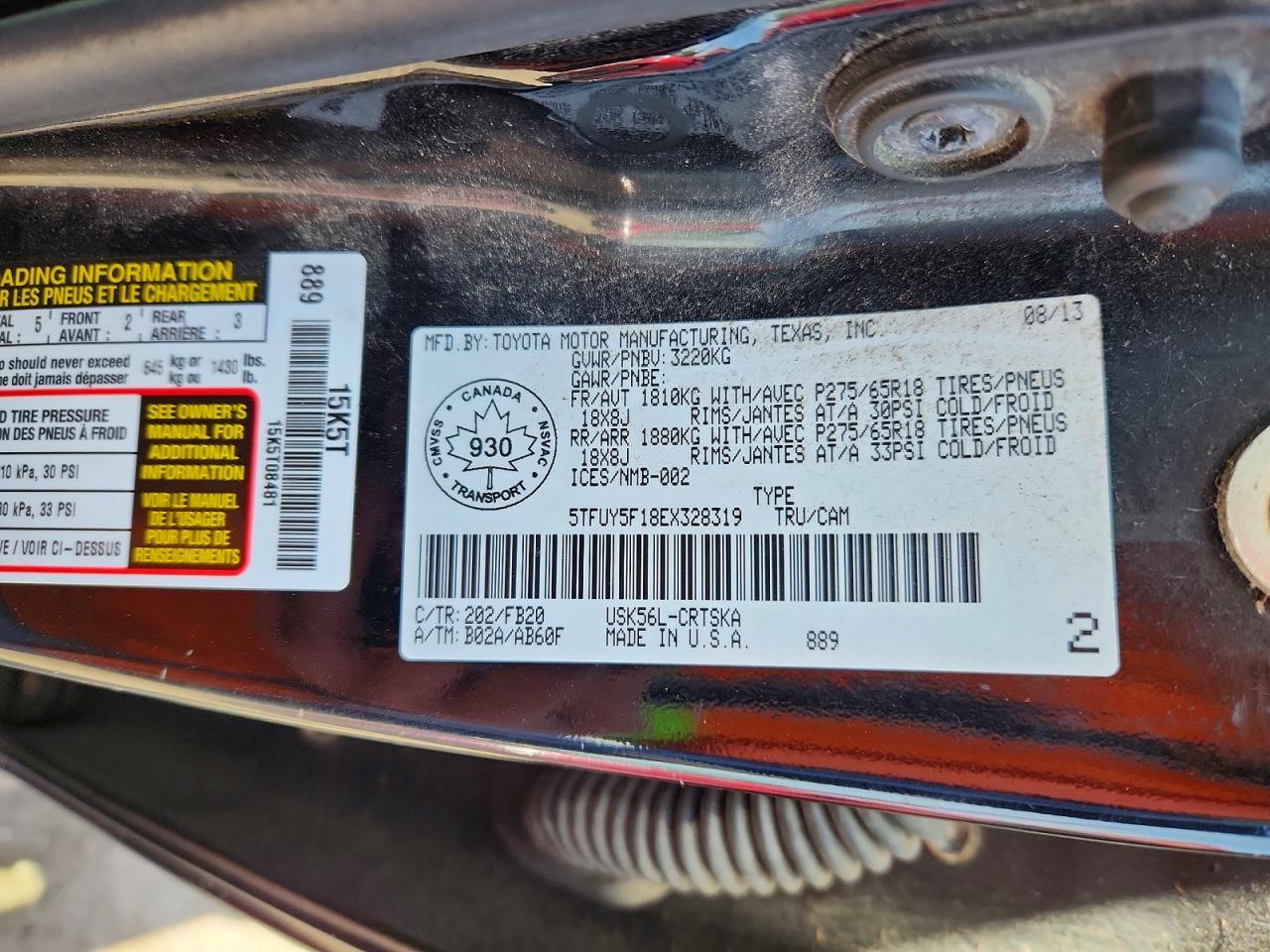 2014 Toyota Tundra Sr Black vin: 5TFUY5F18EX328319