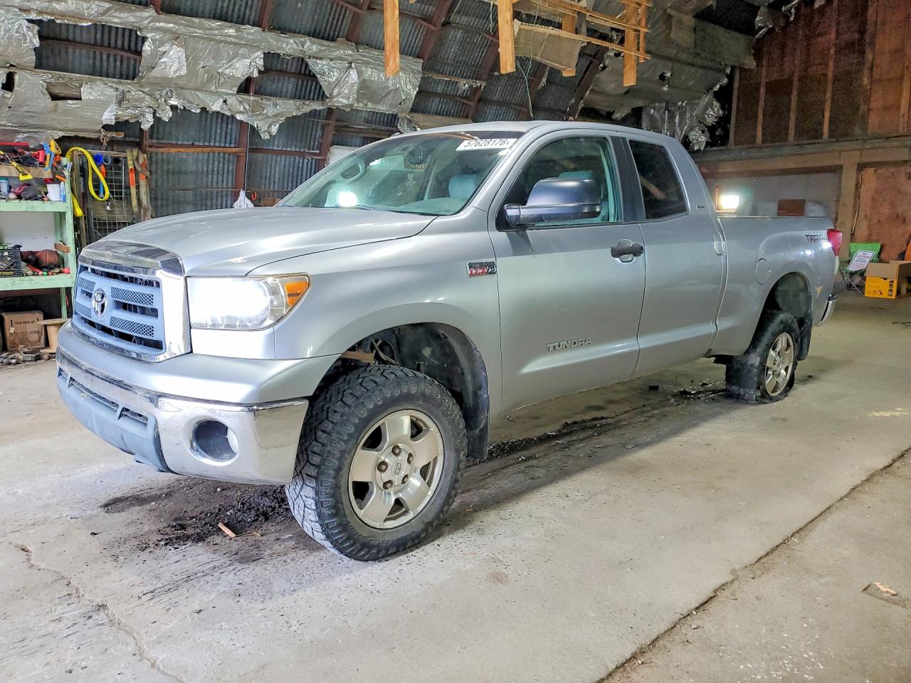 2010 Toyota Tundra Double Cab Sr5 Silver vin: 5TFUY5F19AX106057