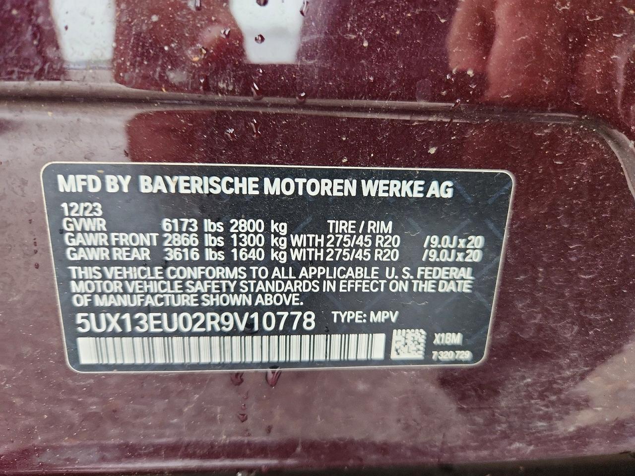 2024 Bmw X5 Sdrive 40i Maroon vin: 5UX13EU02R9V10778