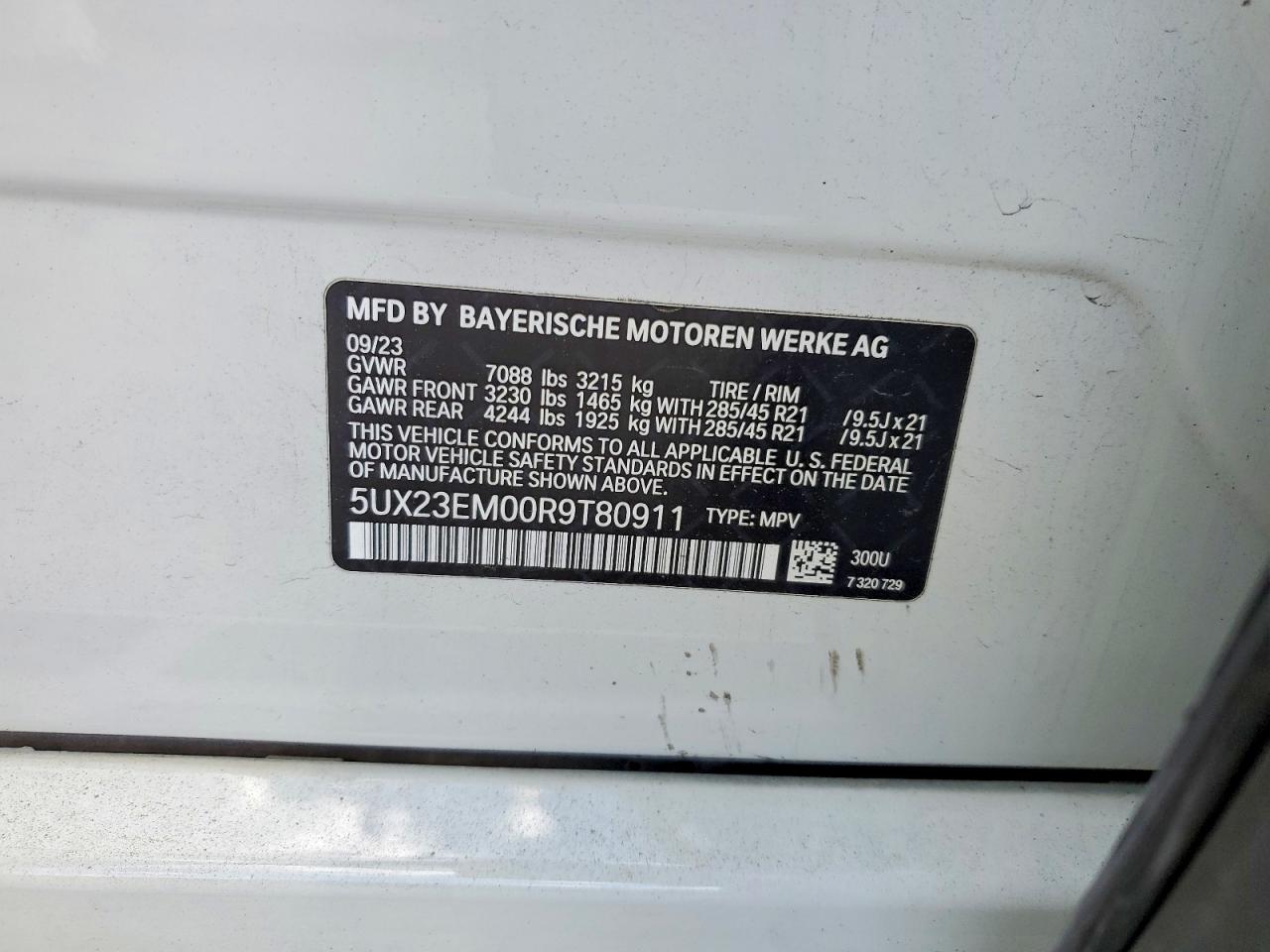 2024 Bmw X7 Xdrive40i White vin: 5UX23EM00R9T80911