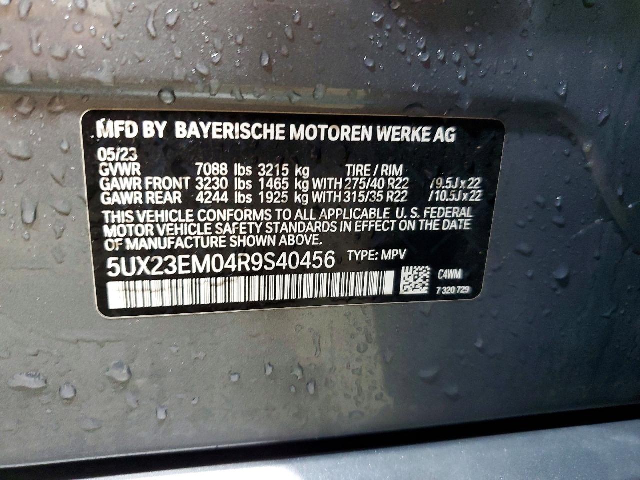 2024 Bmw X7 Xdrive40i Gray vin: 5UX23EM04R9S40456