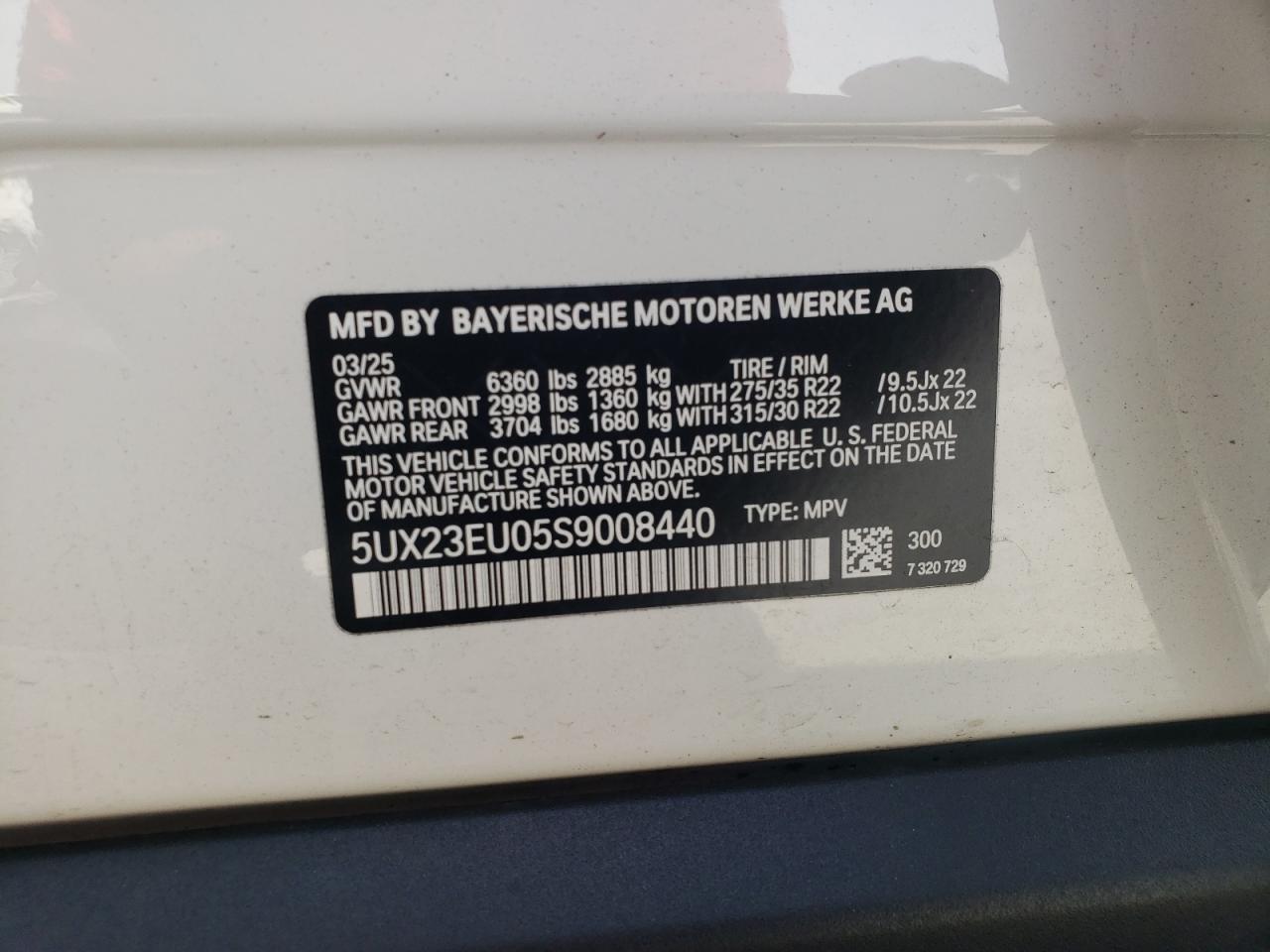 2025 Bmw X5 Xdrive40i White vin: 5UX23EU05S9008440