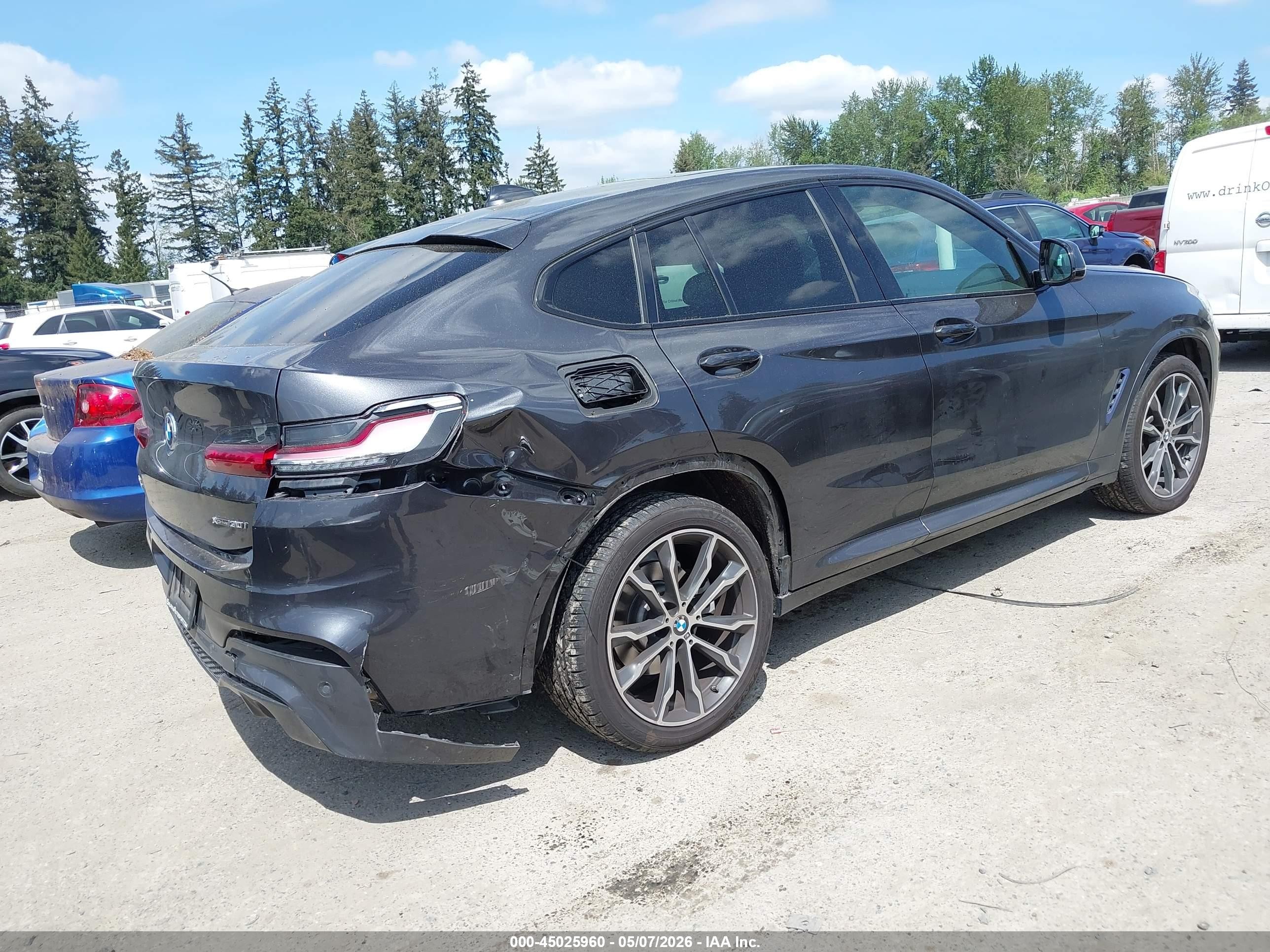2020 Bmw X4 Xdrive30i Black vin: 5UX2V1C01LLE67587
