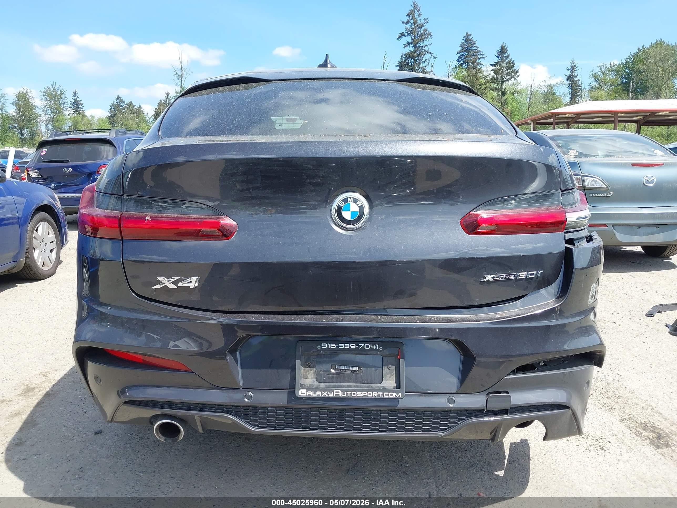2020 Bmw X4 Xdrive30i Black vin: 5UX2V1C01LLE67587