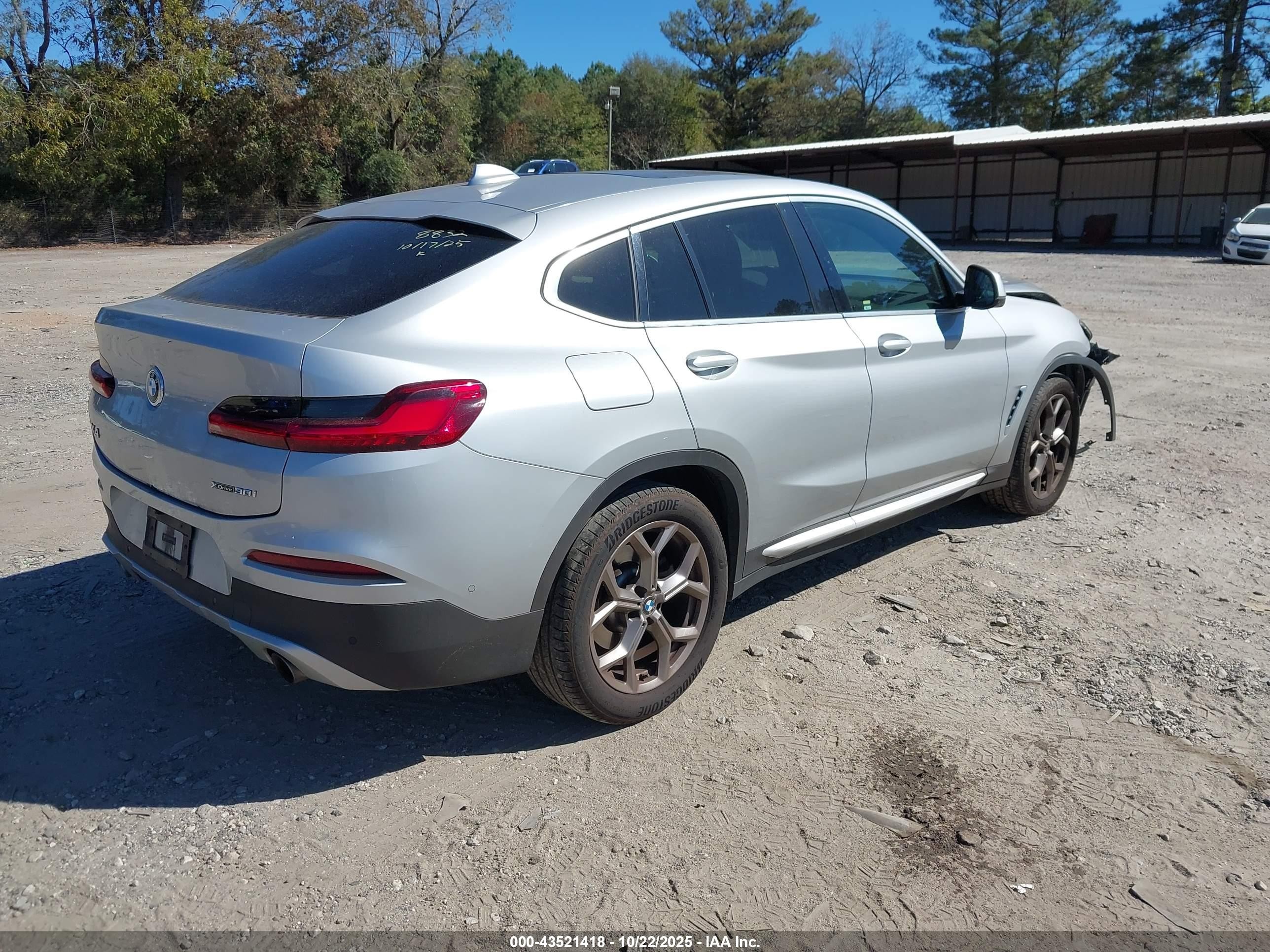 2021 Bmw X4 Xdrive30i Silver vin: 5UX2V1C09M9F98832