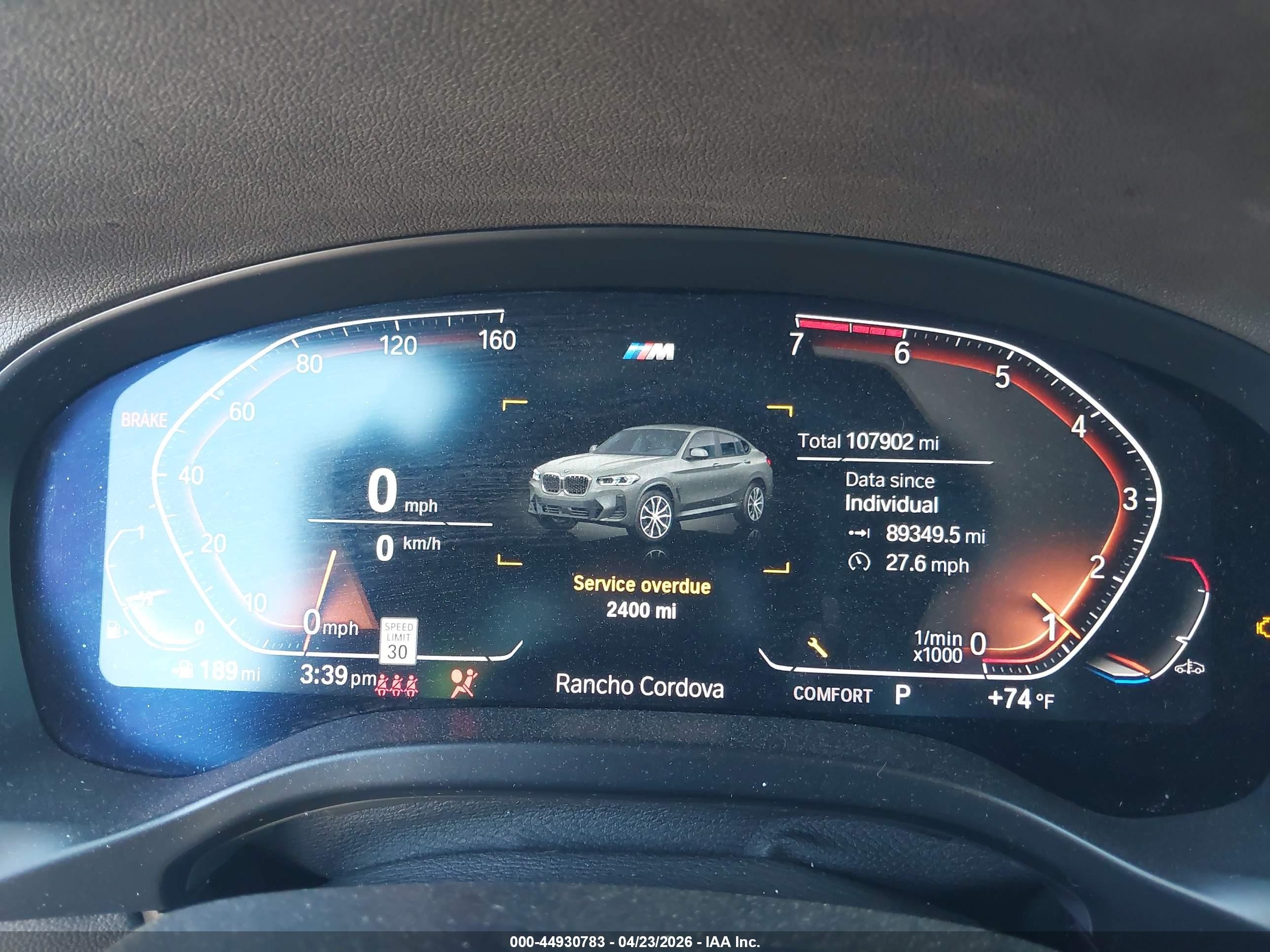 2022 Bmw X4 Xdrive30i Blue vin: 5UX33DT08N9K53687