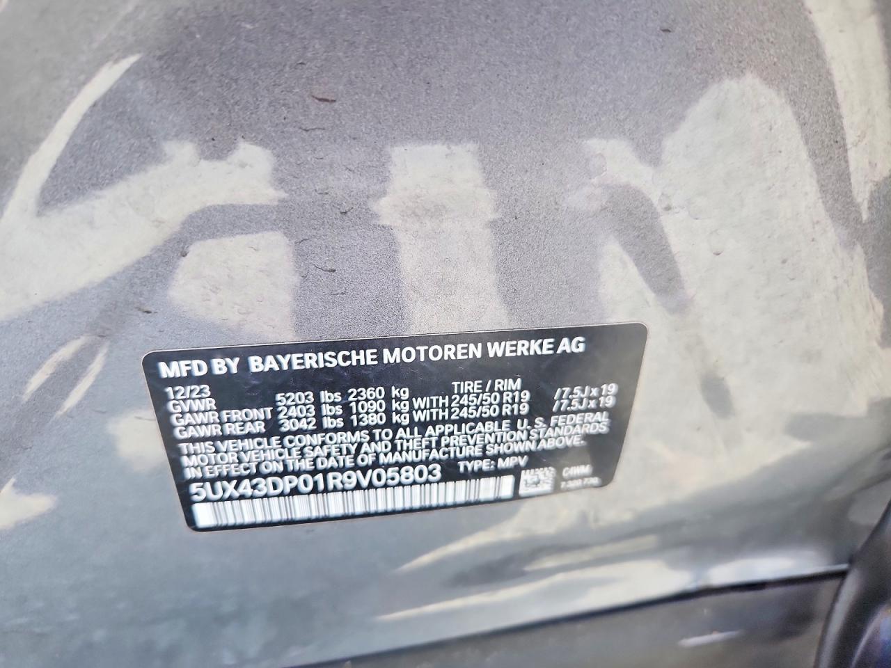 2024 Bmw X3 Sdrive30i Gray vin: 5UX43DP01R9V05803