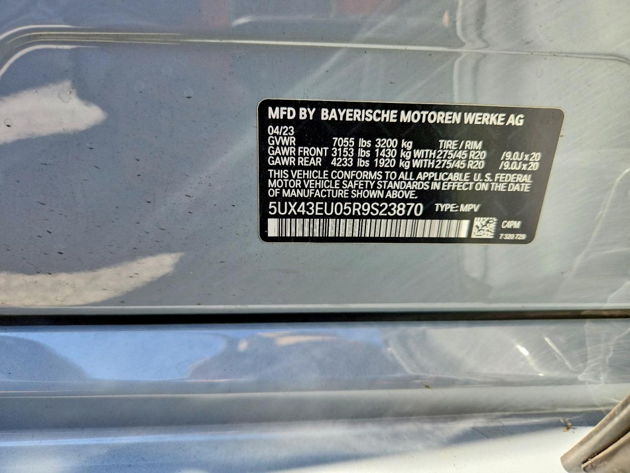 2024 Bmw X5 Xdrive50e Gray vin: 5UX43EU05R9S23870
