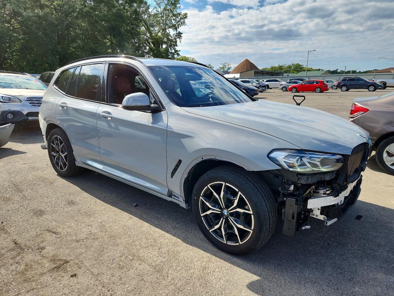 2022 Bmw X3 Xdrive30i Синий vin: 5UX53DP01N9N42459