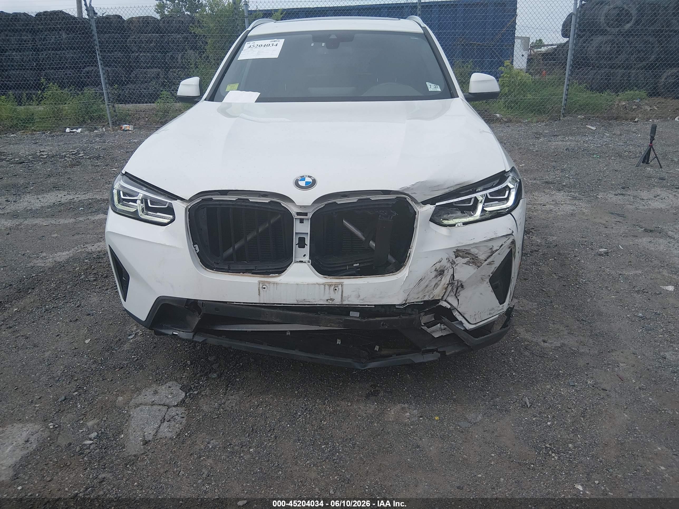 2022 Bmw X3 Xdrive30i White vin: 5UX53DP02N9N21992