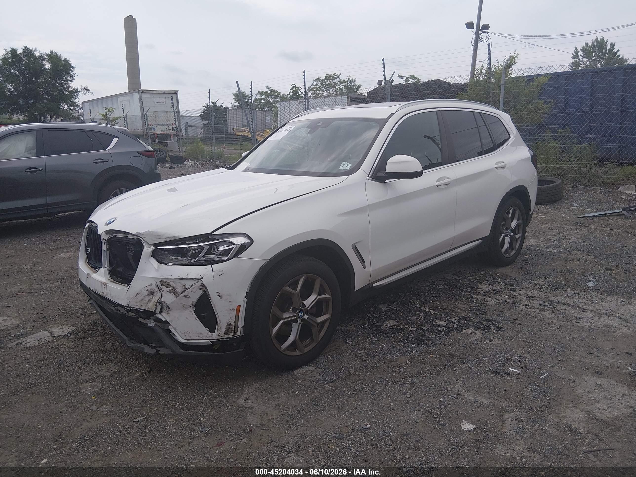 2022 Bmw X3 Xdrive30i White vin: 5UX53DP02N9N21992