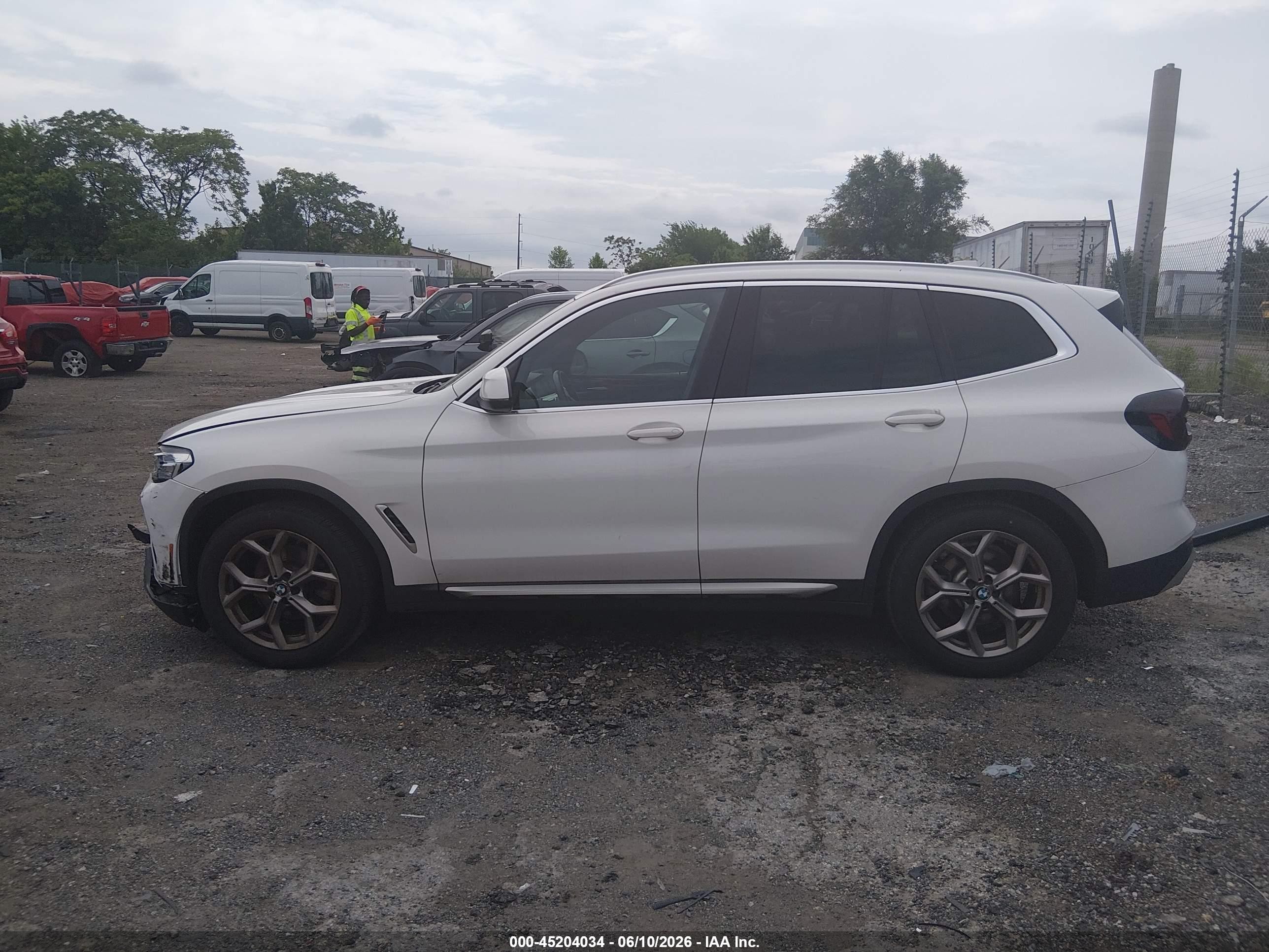 2022 Bmw X3 Xdrive30i White vin: 5UX53DP02N9N21992