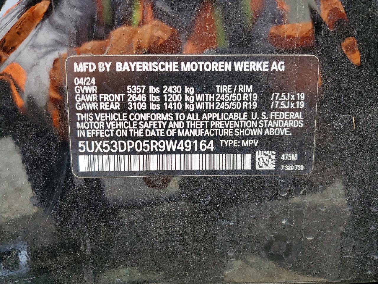 2024 Bmw X3 Xdrive30i Black vin: 5UX53DP05R9W49164