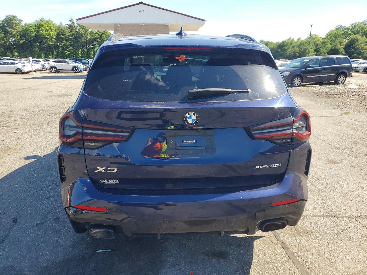 2022 Bmw X3 Xdrive30i Синий vin: 5UX53DP06N9L62331