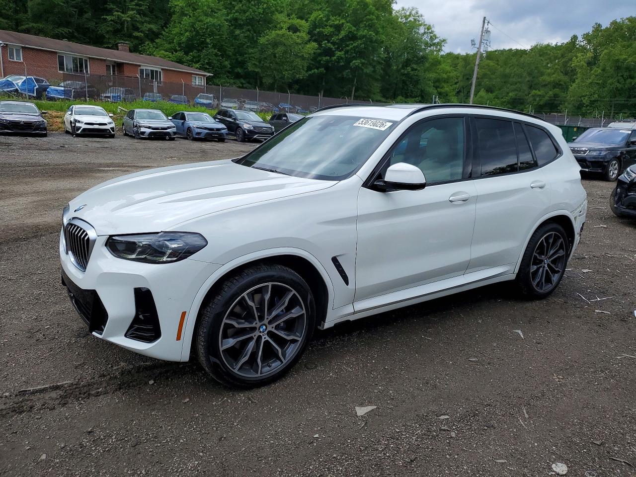 2022 Bmw X3 Xdrive30i Белый vin: 5UX53DP06N9N31120