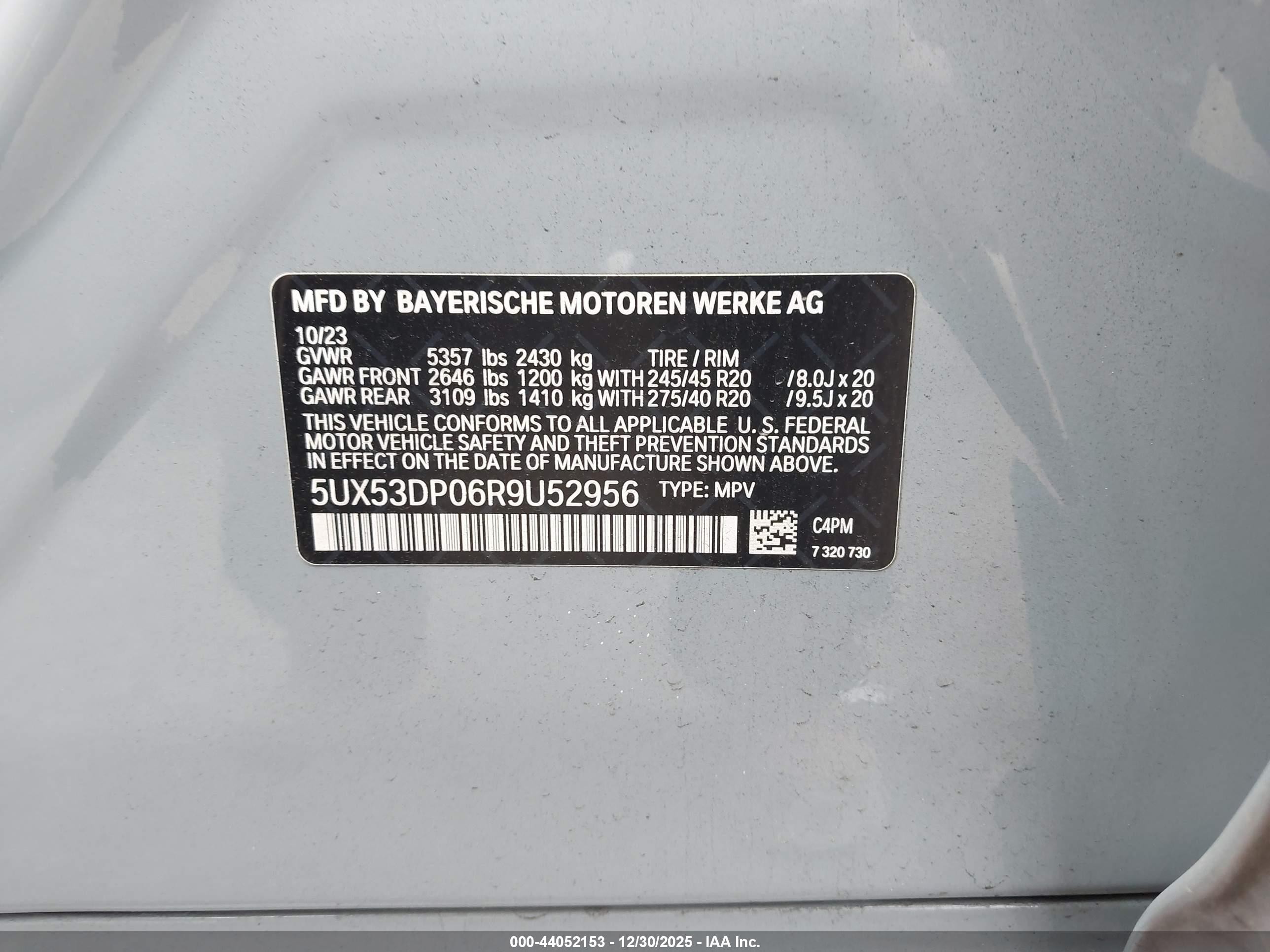 2024 Bmw X3 Xdrive30i Light Blue vin: 5UX53DP06R9U52956